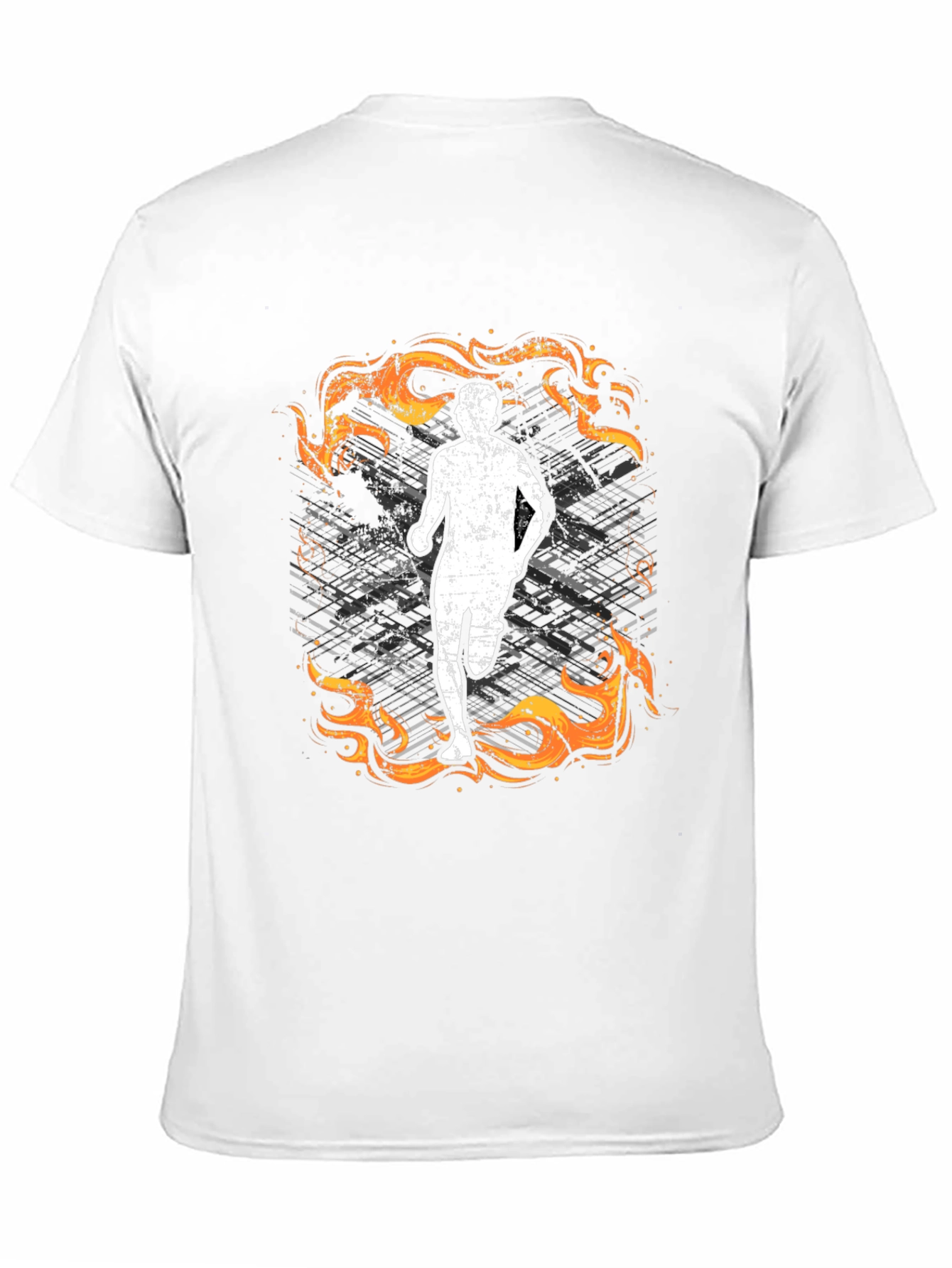 Black Runner in Flames Graphic T-Shirt view 11