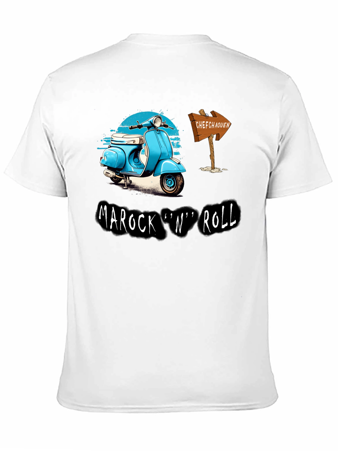 Black Marock 'n' Roll T-Shirt - Scooter Design view 11