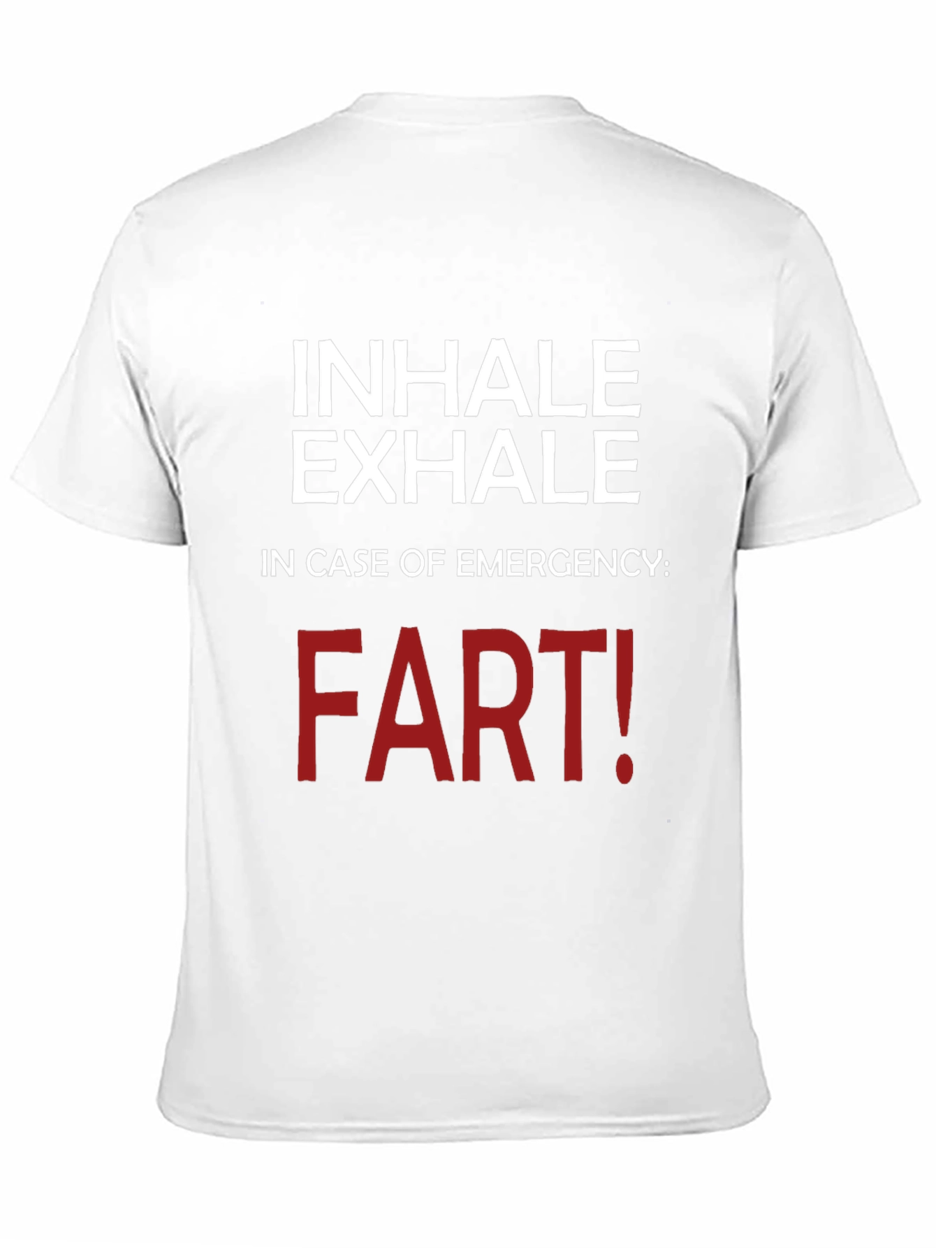 Black Inhale Exhale Funny T-Shirt - Emergency Fart! view 11