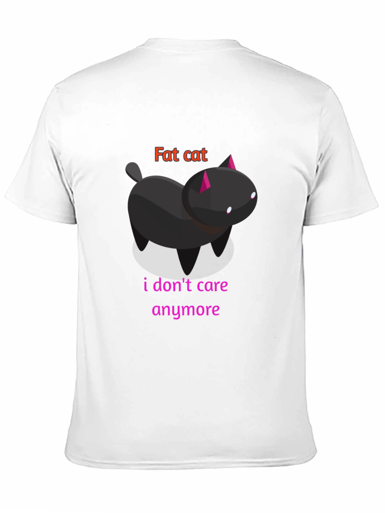 Black Fat Cat Graphic Tee - Unisex Black T-Shirt view 11