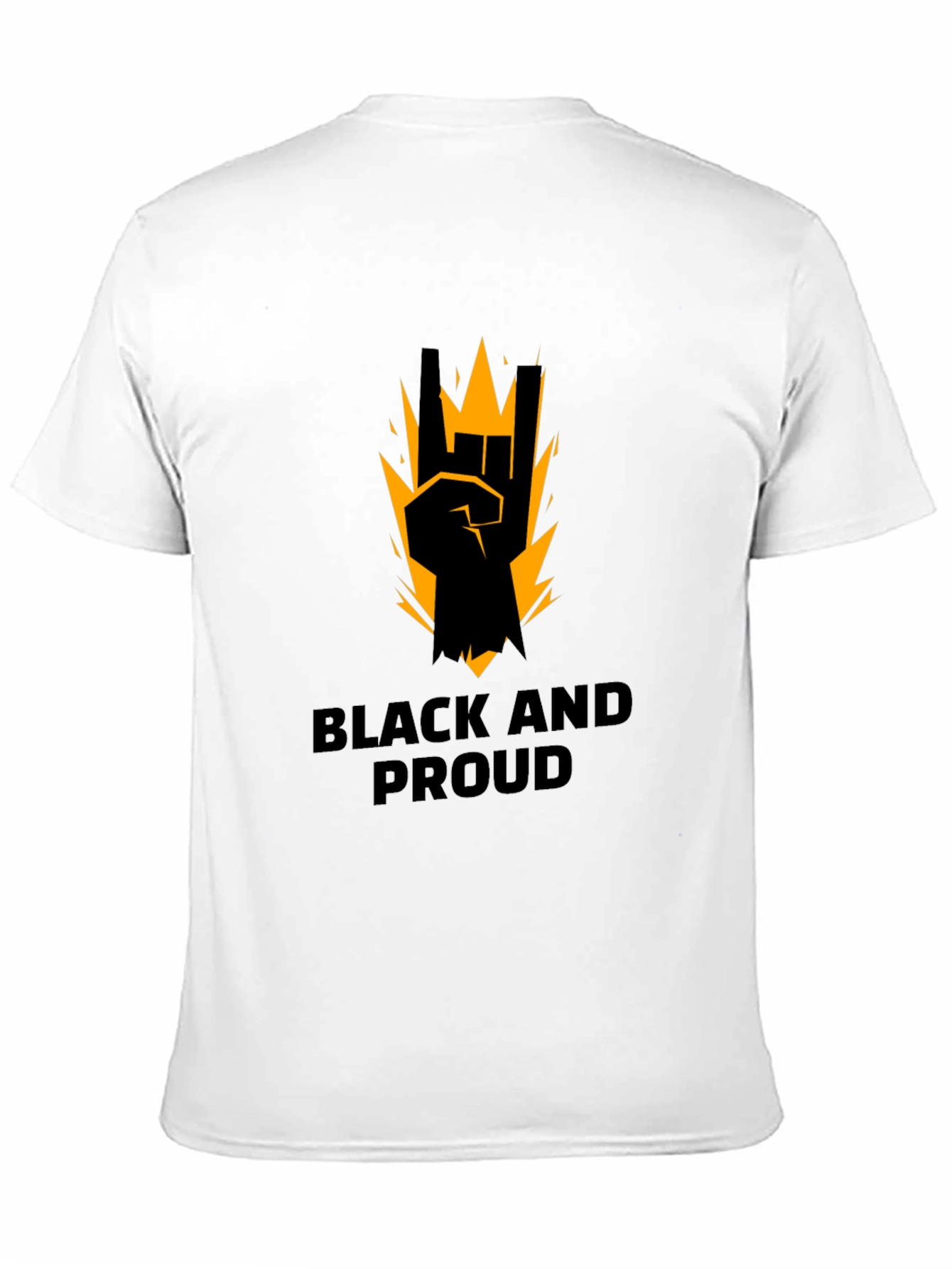 Black Black and Proud Graphic Tee - Rock On Sign view 11
