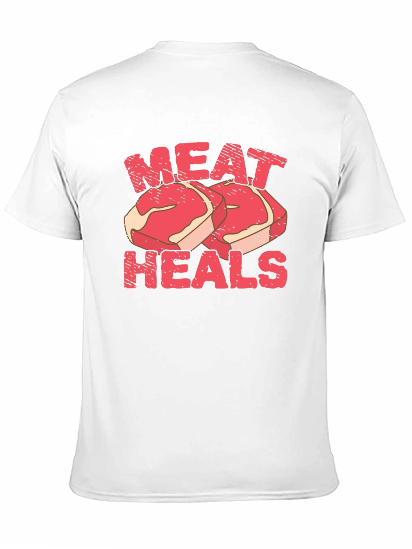 Black Meat Heals T-Shirt - Black, Funny Graphic Tee view 11