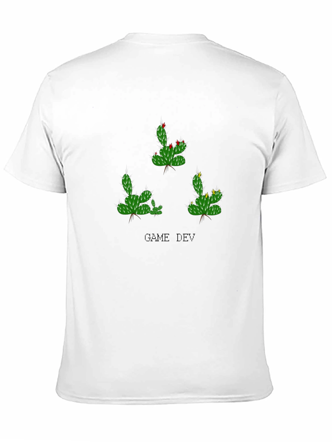 Black Game Dev Cactus T-Shirt - Black Cotton Tee view 11