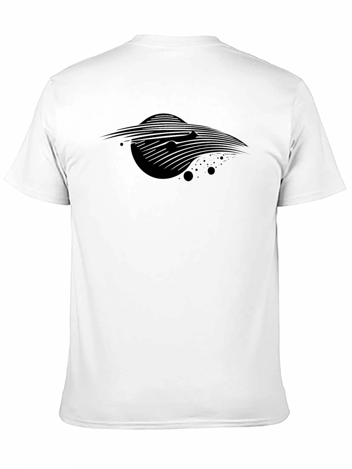 Black Men's Black T-Shirt - Abstract Space Design view 11