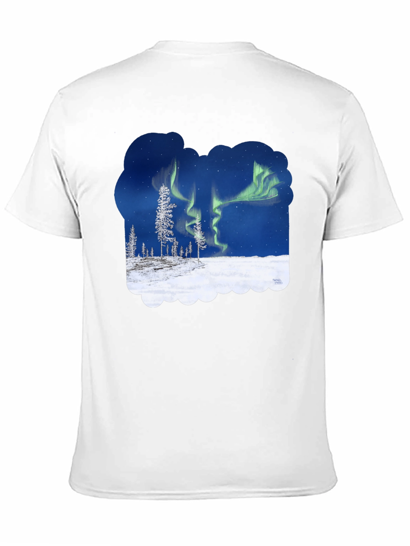 Black Aurora Borealis Graphic T-Shirt - Northern Lights Tee view 11
