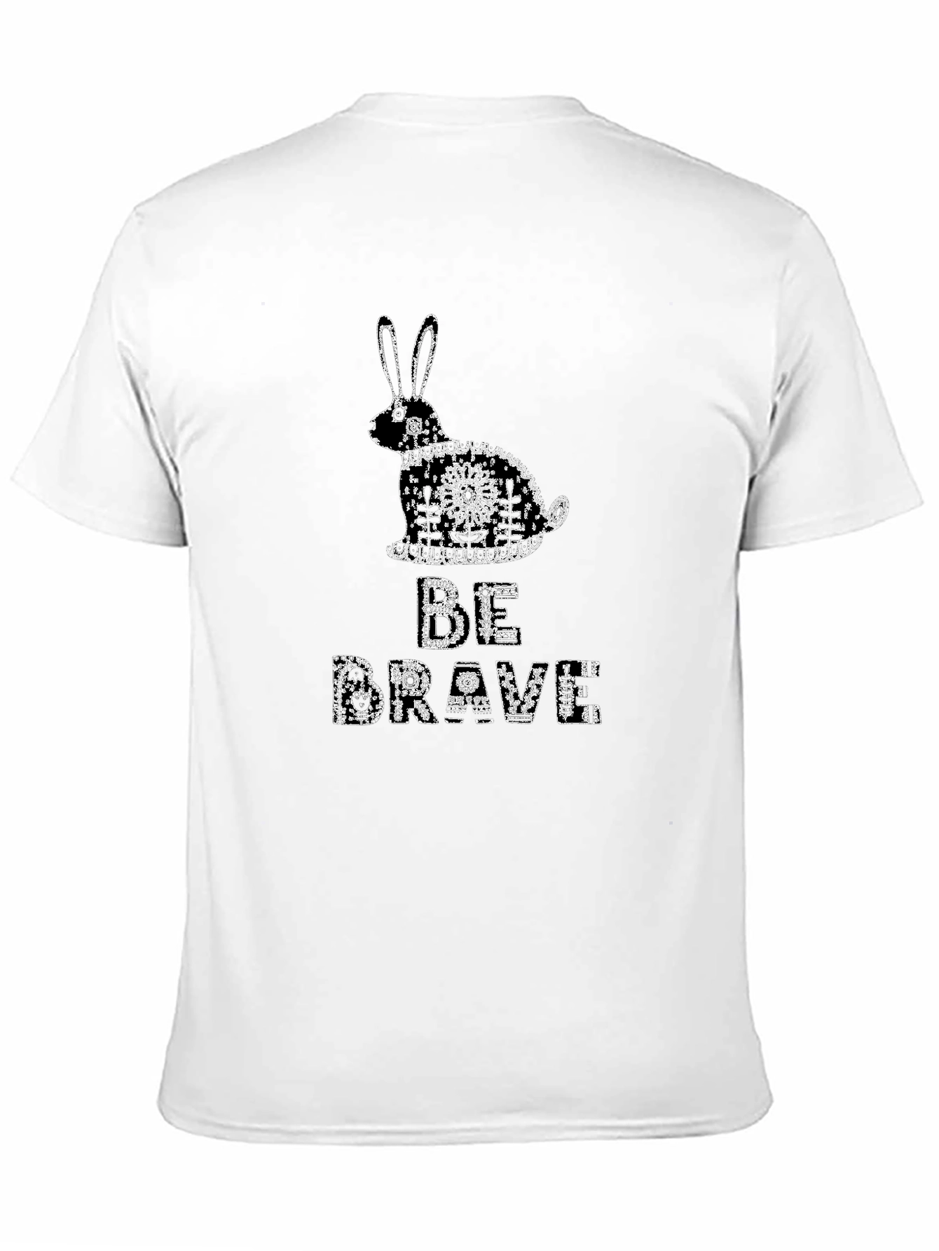 Black Be Brave Rabbit Graphic Tee - Black view 11