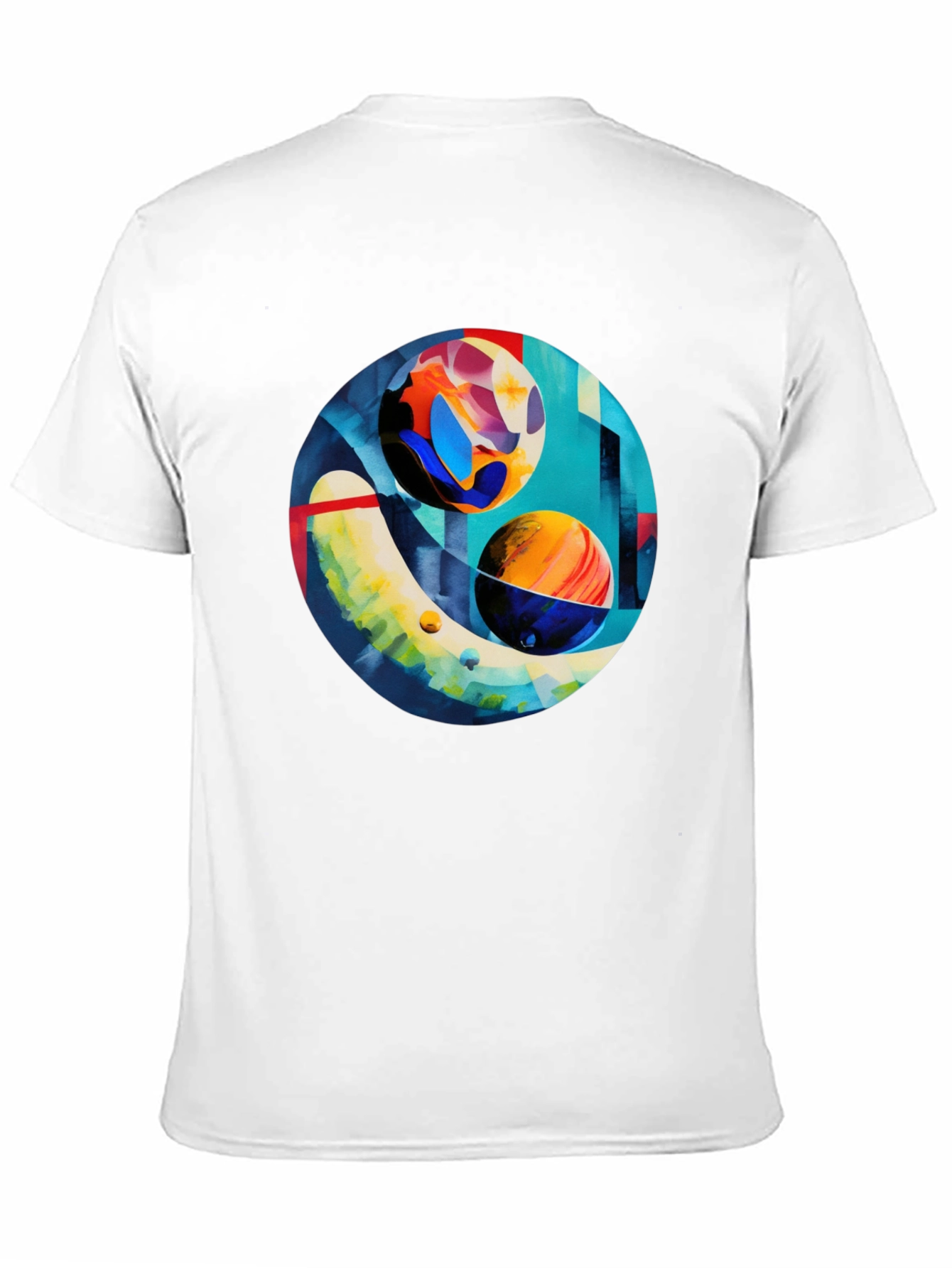 Black Abstract Planet Art Print Black T-Shirt view 11