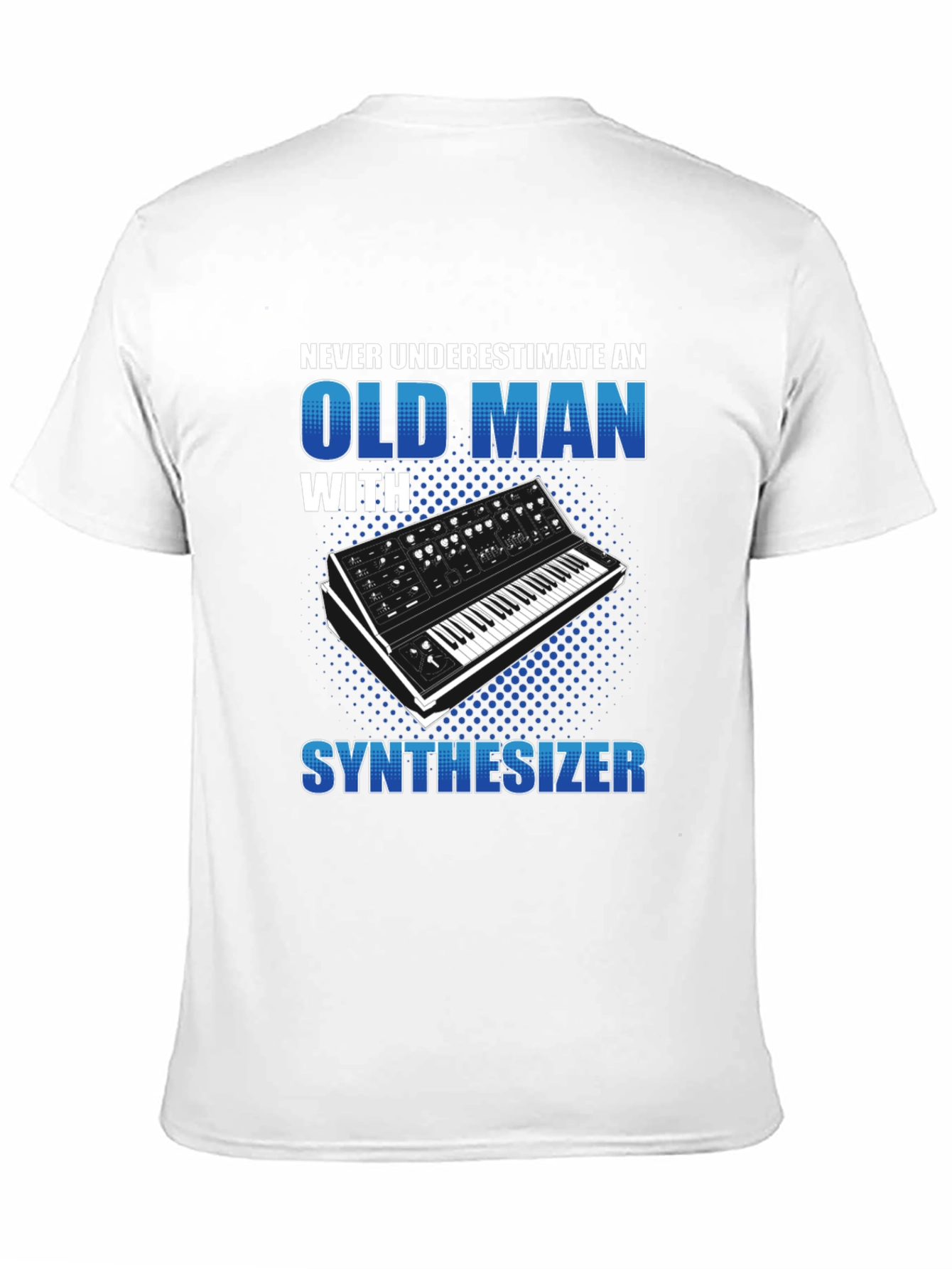 Black Old Man Synthesizer T-Shirt - Music Lover Gift view 11