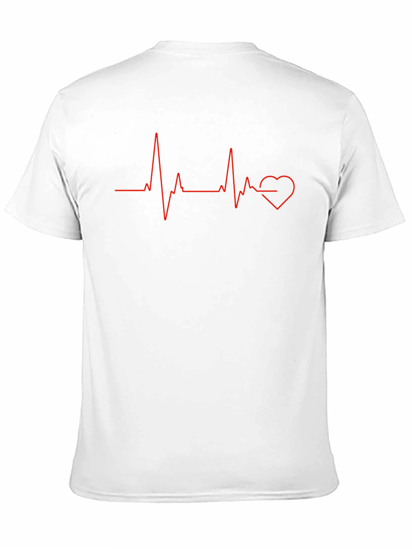 Black Heartbeat Heart Love ECG T-Shirt view 11