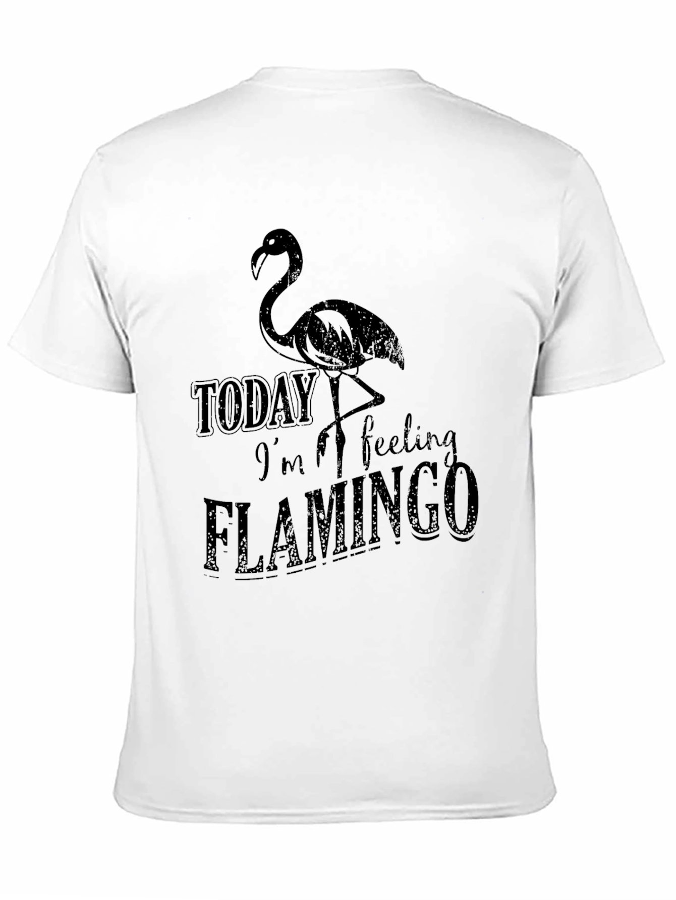 Black Today I'm Feeling Flamingo Black T-Shirt view 11