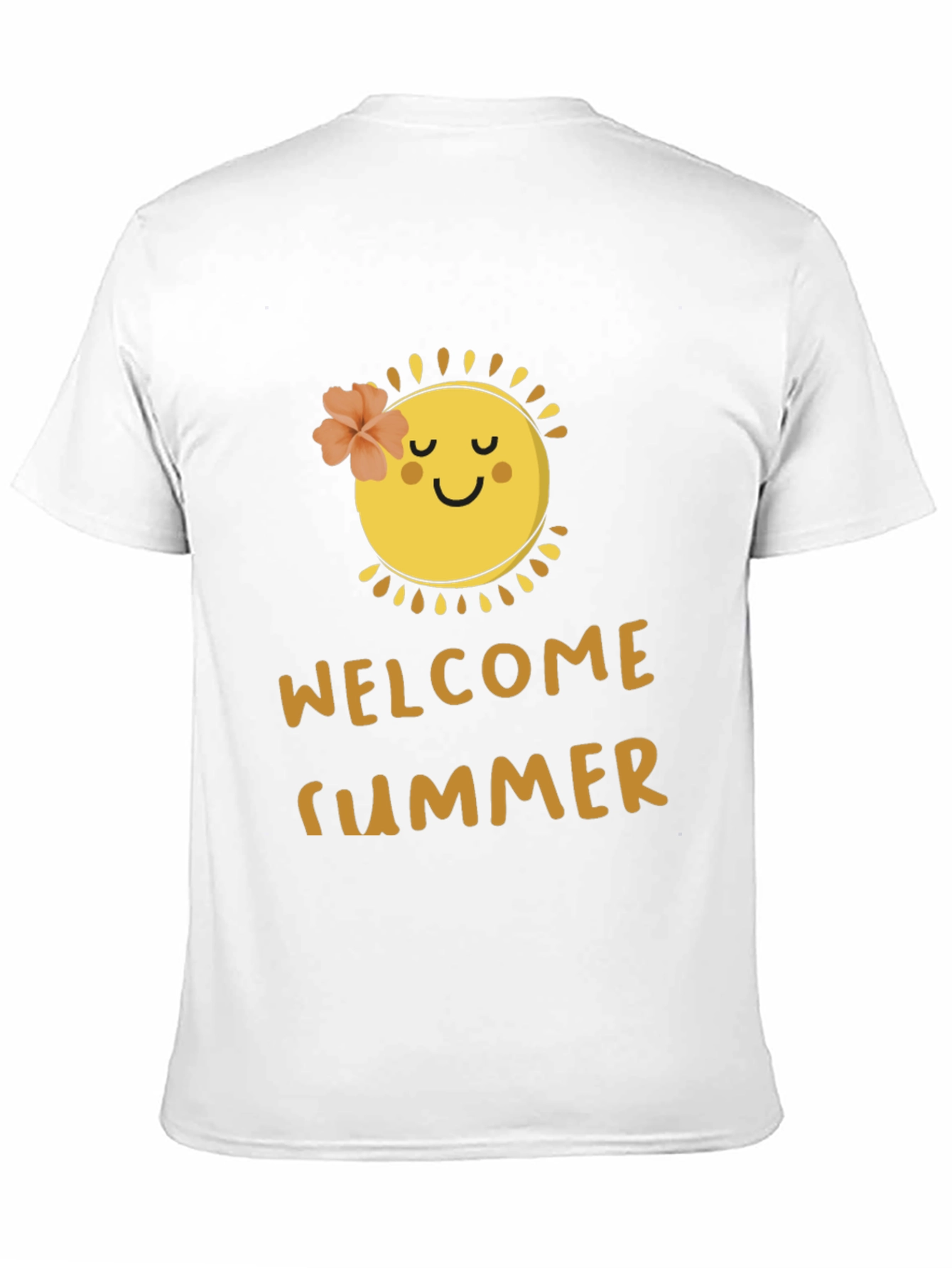 Black Welcome Summer Black T-Shirt with Sun Design view 11