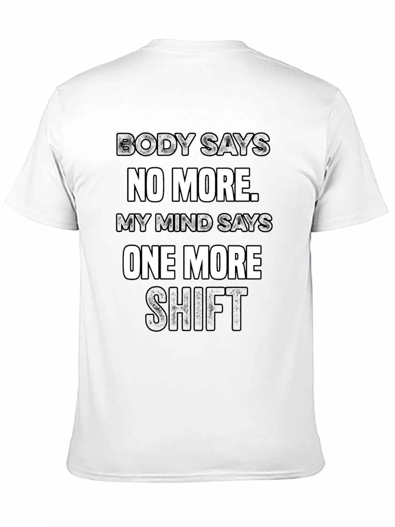 Black One More Shift Graphic Tee - Soft Cotton Work Shirt view 11