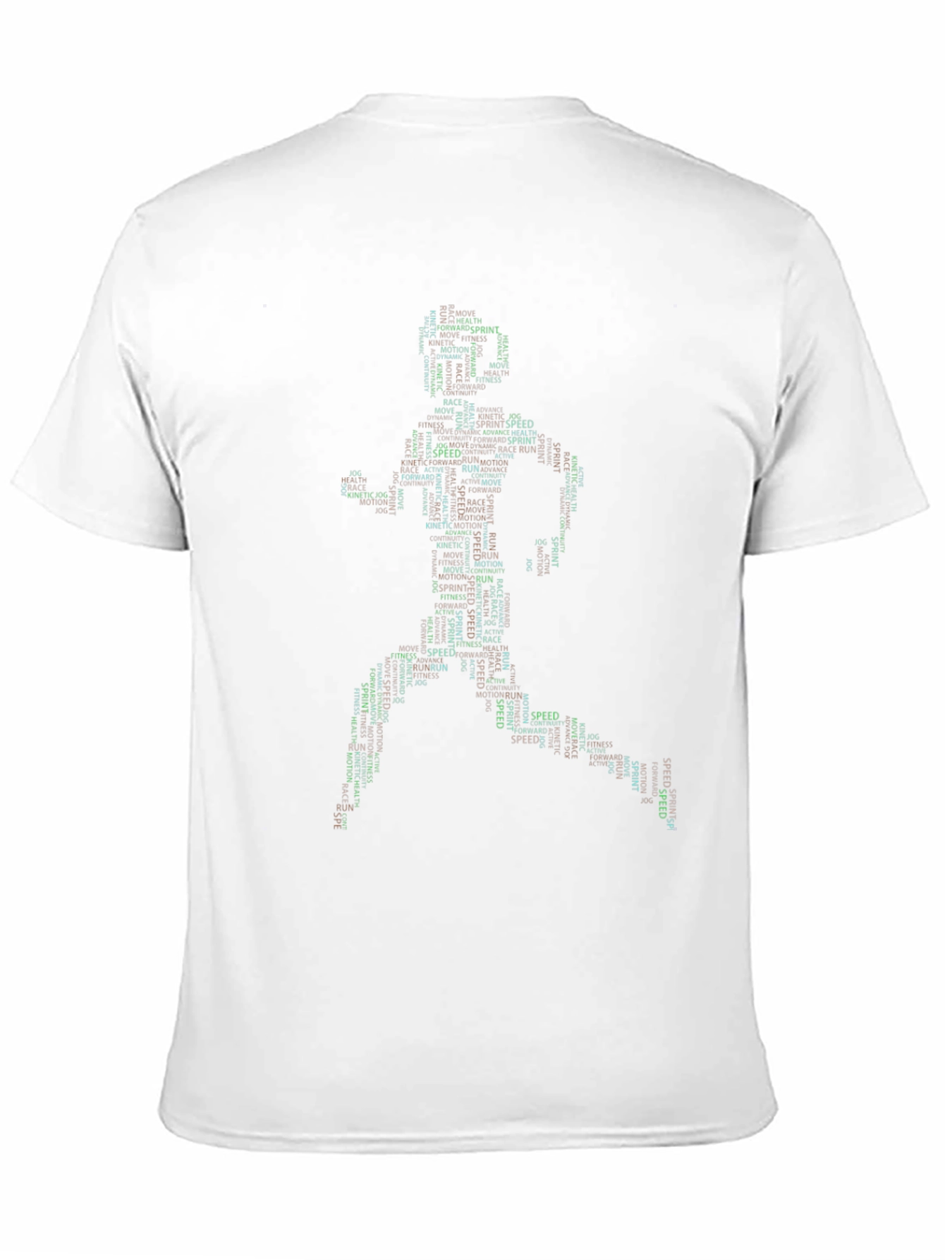 Black Runner Word Art Graphic T-Shirt - Speed & Motion Design view 11