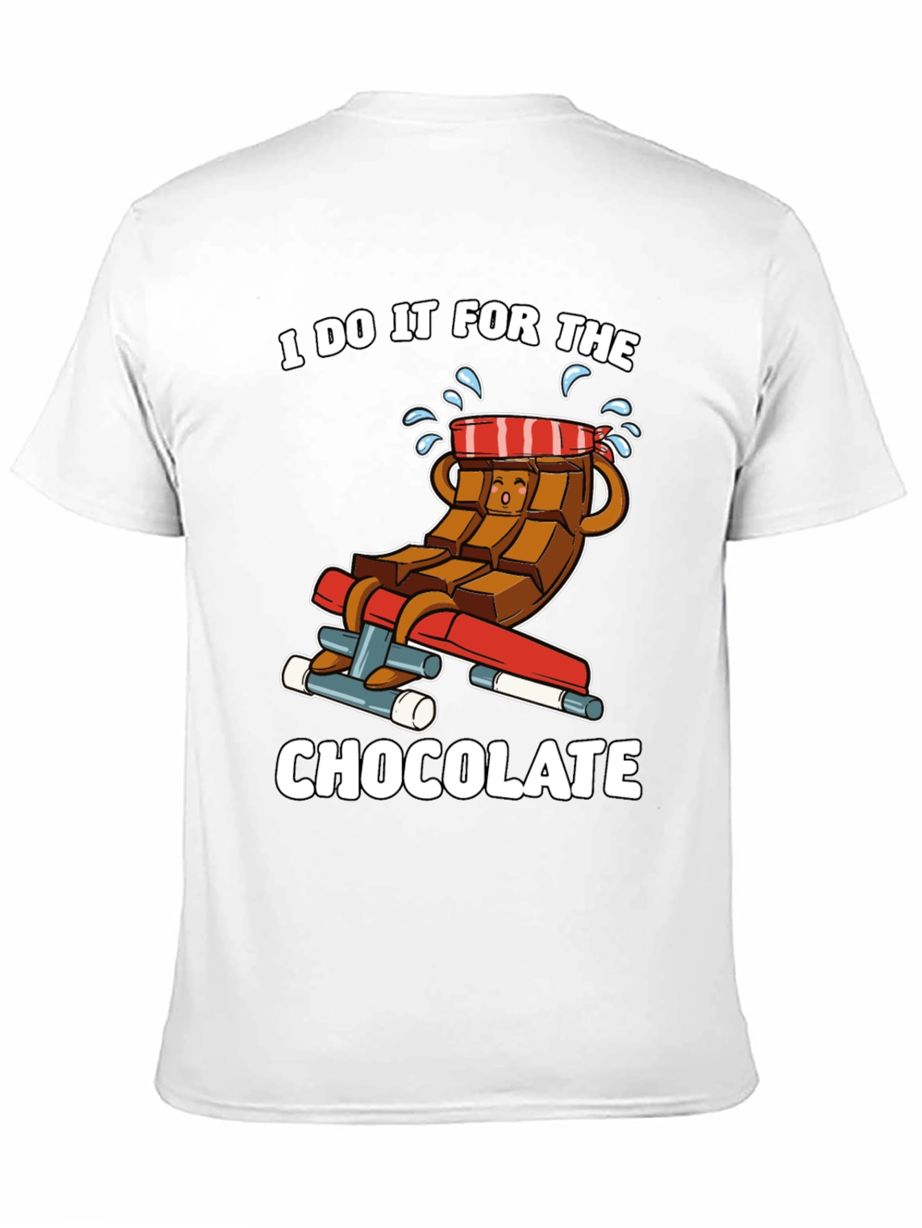 Black Chocolate Gym Workout T-Shirt - "I Do It For The Chocolate" view 11