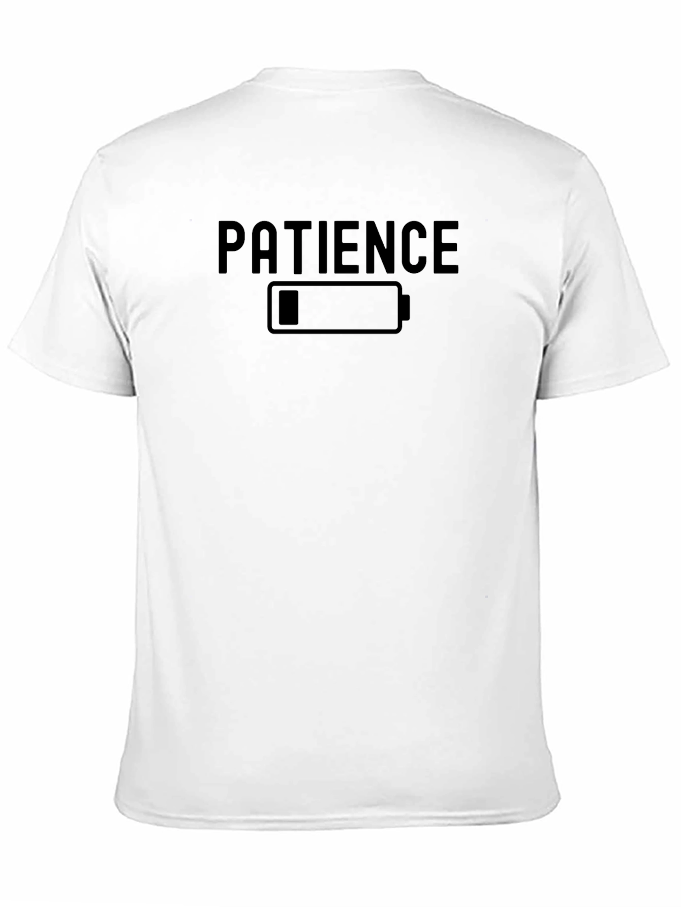 Black Patience Low Battery Funny Graphic T-Shirt view 11