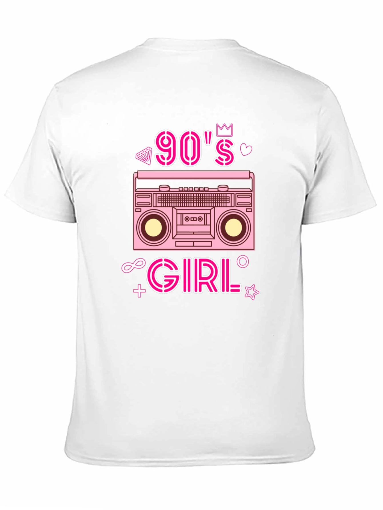 Black 90s Girl Retro Boombox Graphic Tee - Black T-Shirt view 11