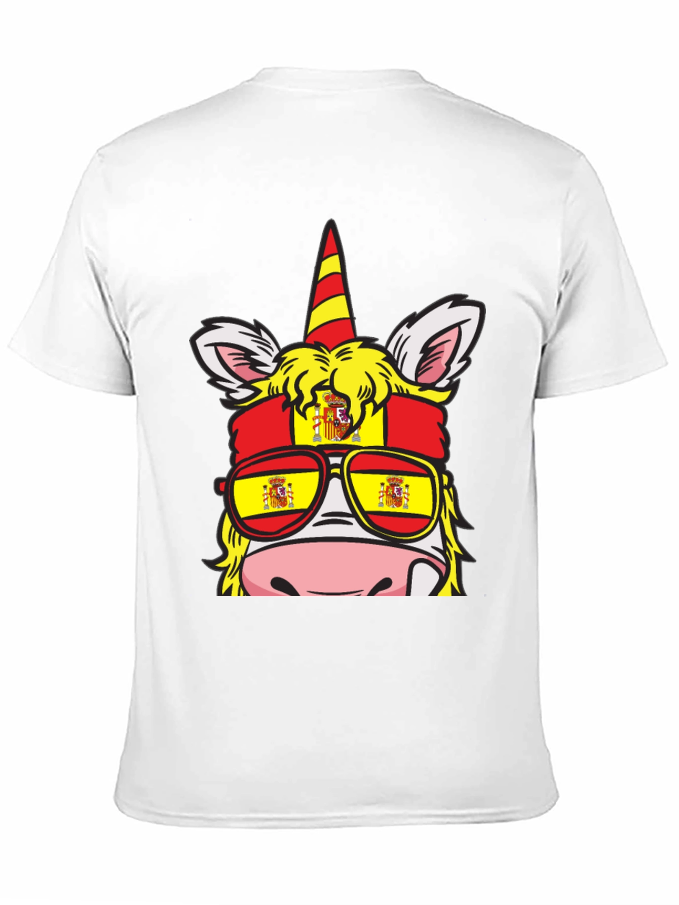 Black Spain Flag Unicorn T-Shirt view 11