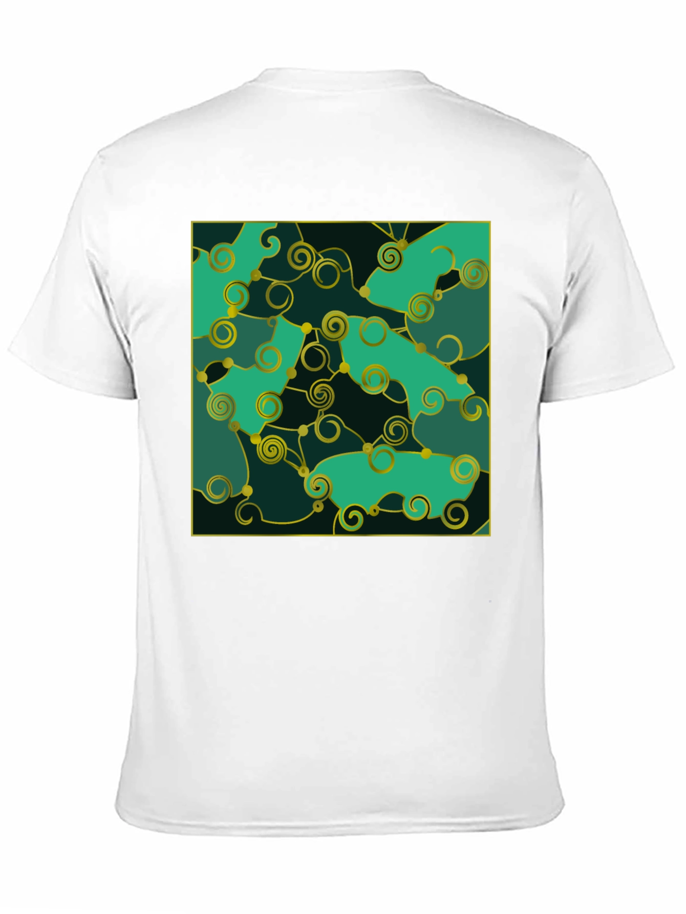 Black Emerald Green Swirls Tee view 11