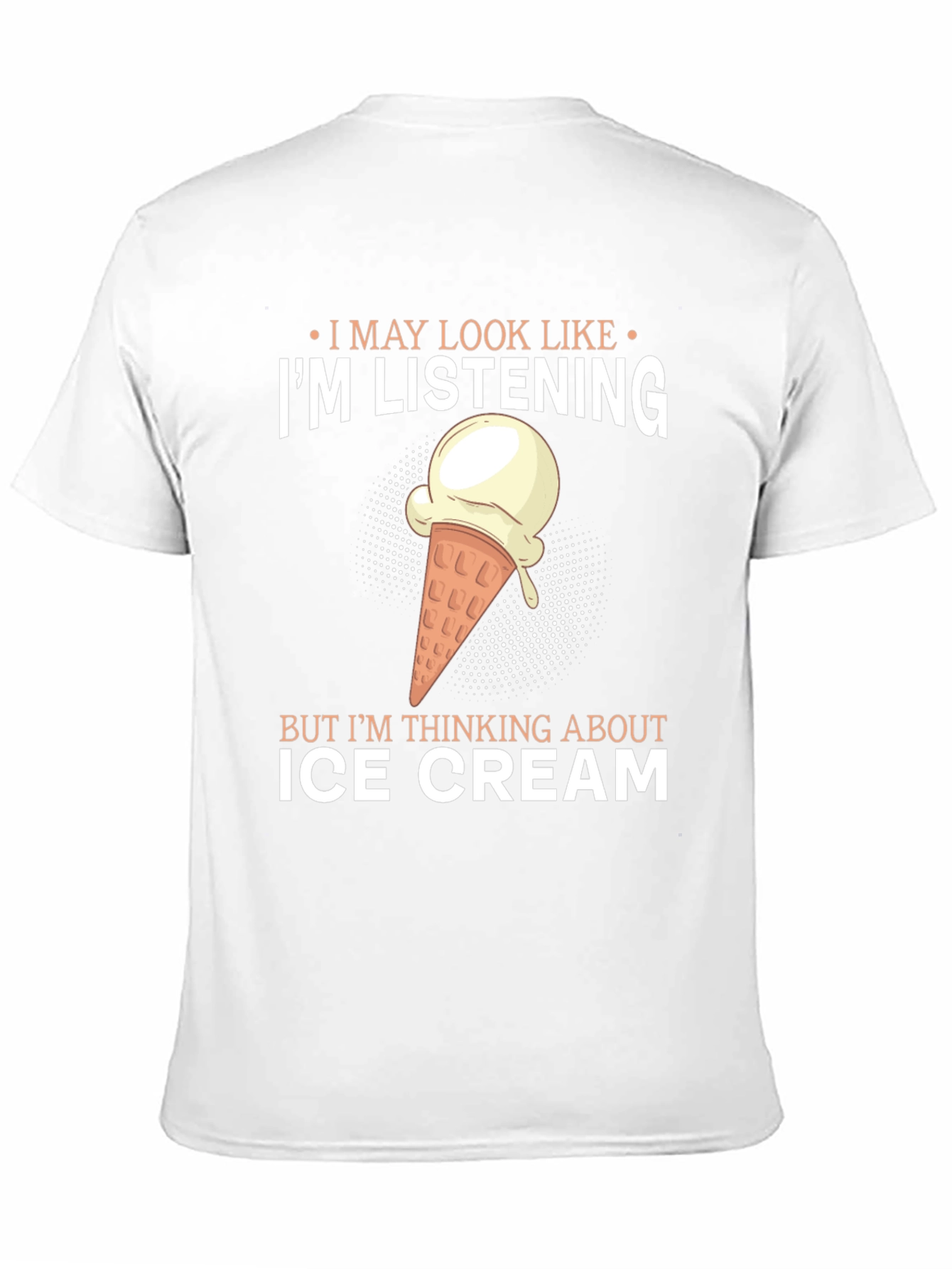 Black I'm Listening Ice Cream T-Shirt view 11