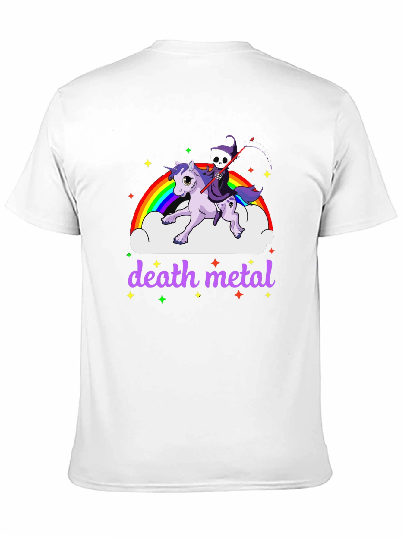 Black Death Metal Unicorn T-Shirt view 11