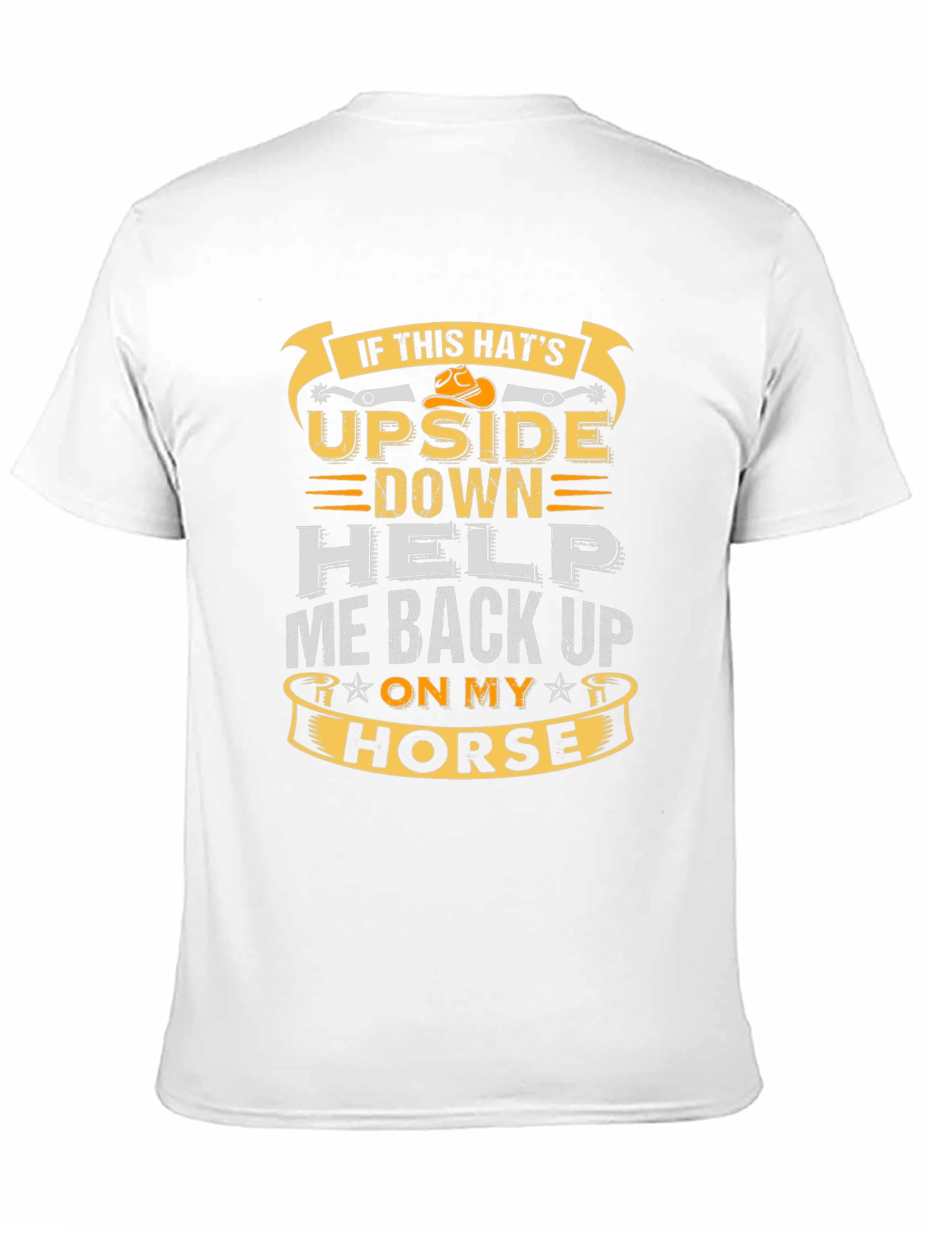 Black Humorous Horse Riding T-Shirt: If This Hat's Upside Down view 11