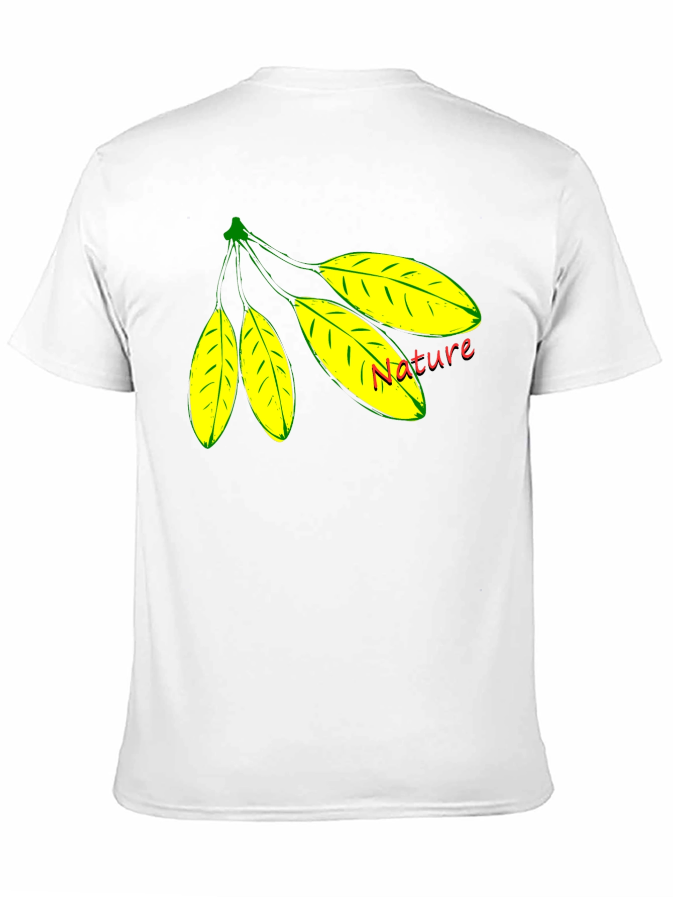 Black Nature Leaf Design Black T-Shirt view 11