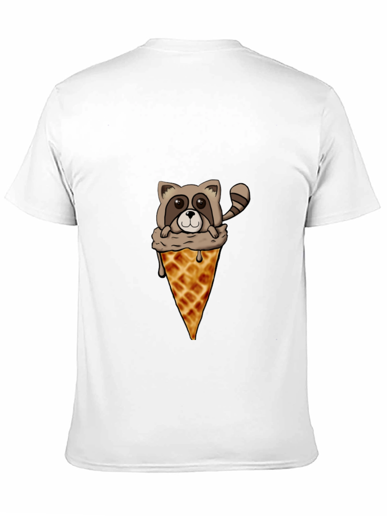Black Raccoon Ice Cream Cone Graphic Tee view 11