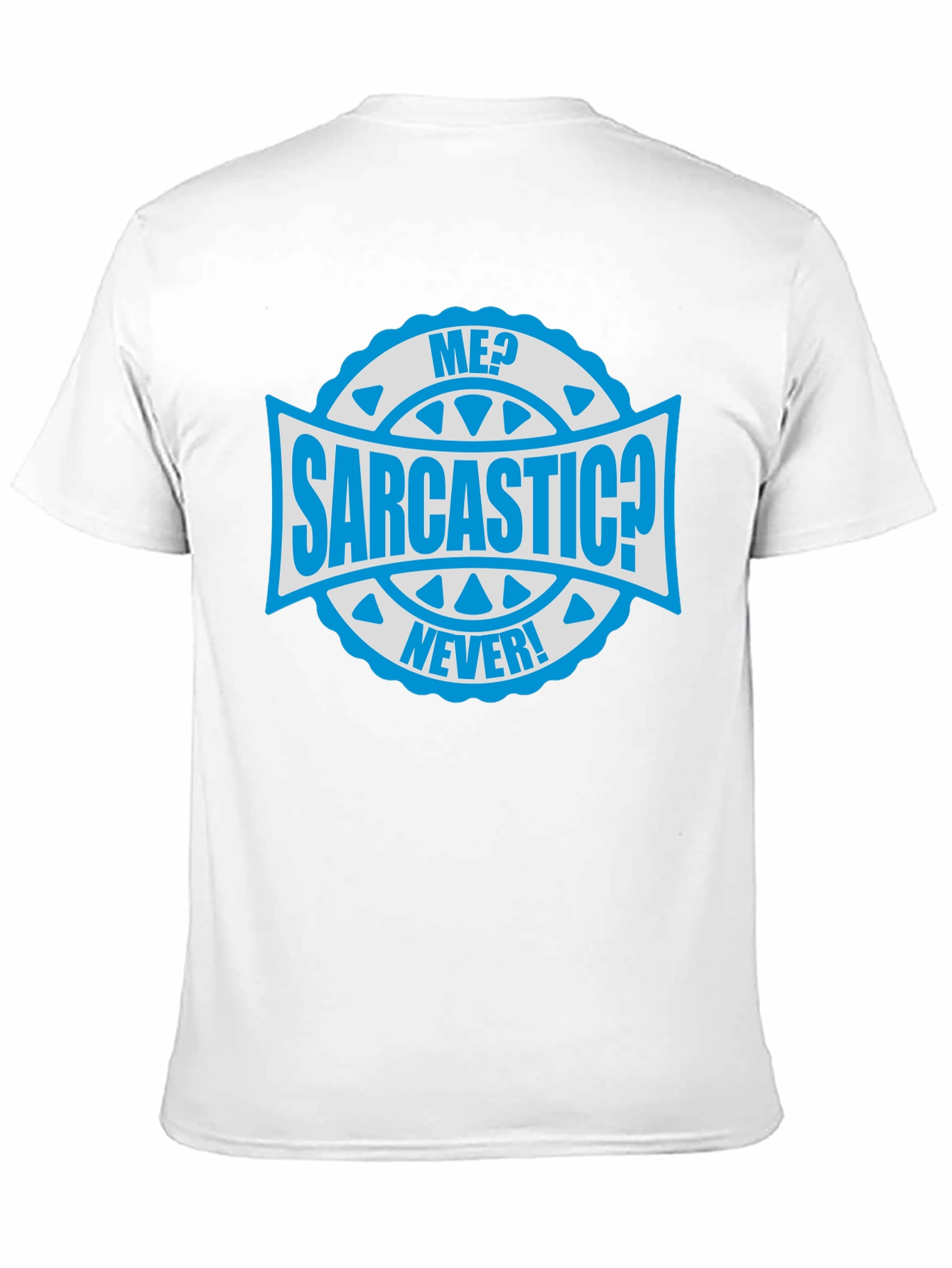 Black Sarcastic Never! Graphic Tee - Mens Black Cotton T-Shirt view 11