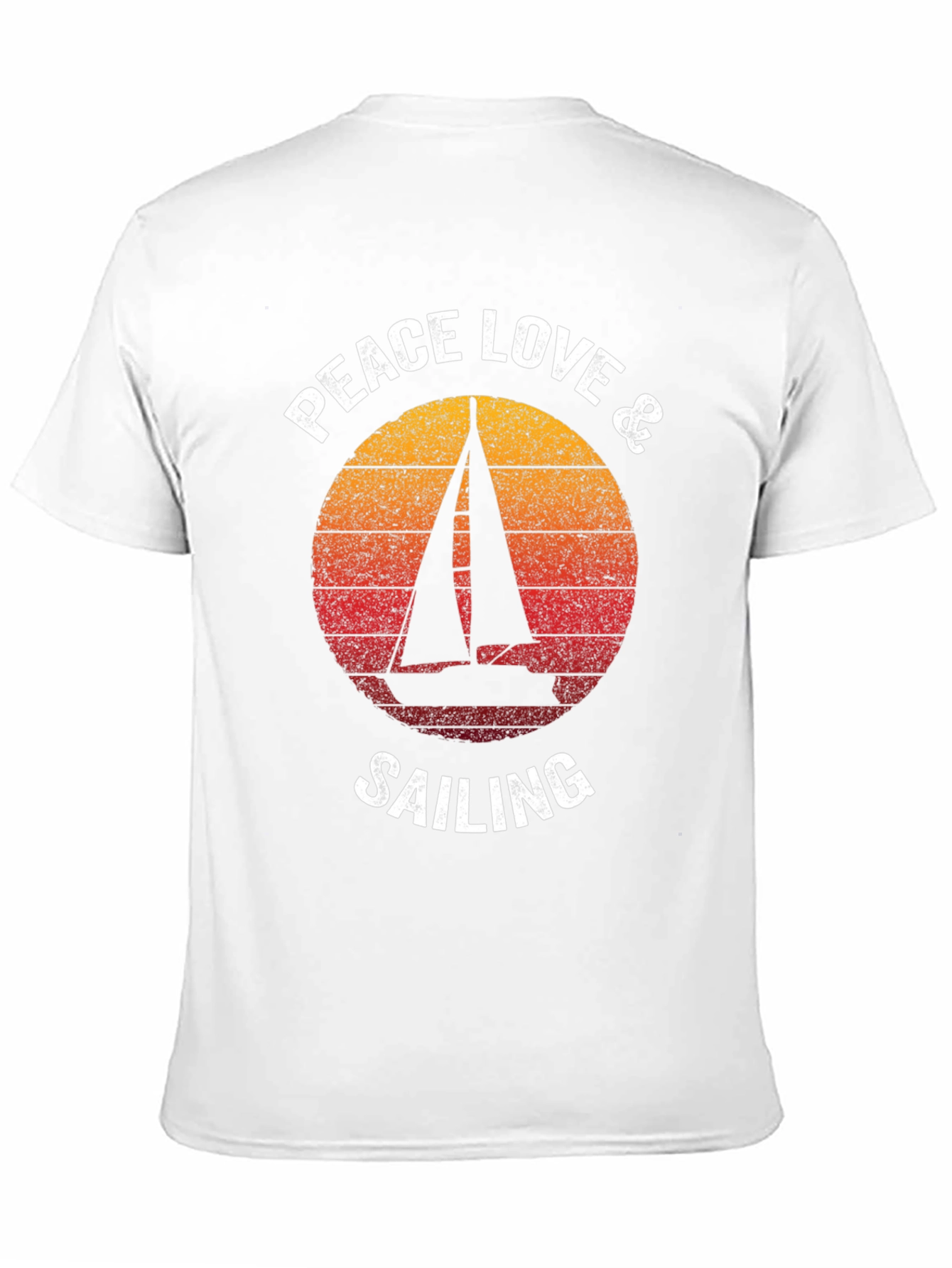 Black Peace Love & Sailing T-Shirt Vintage Graphic Tee view 11