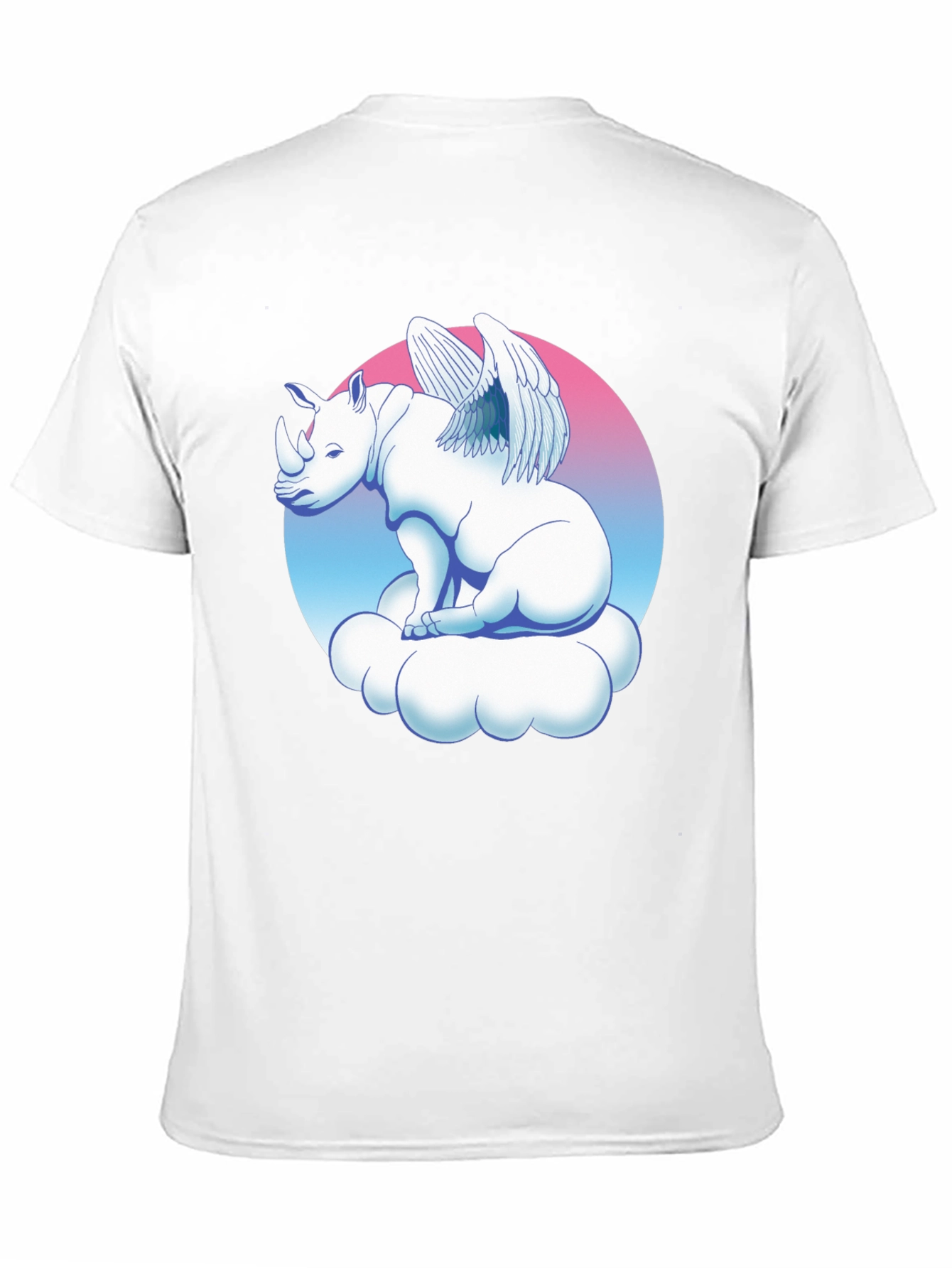 Black Winged Rhino on Cloud Graphic Tee - Black view 11