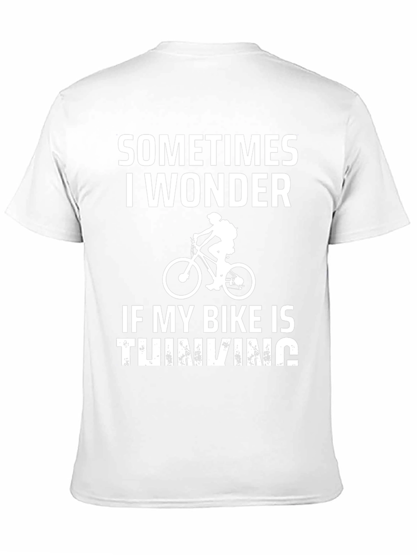 Black Funny Biker T-Shirt - Thinking Bike Tee view 11