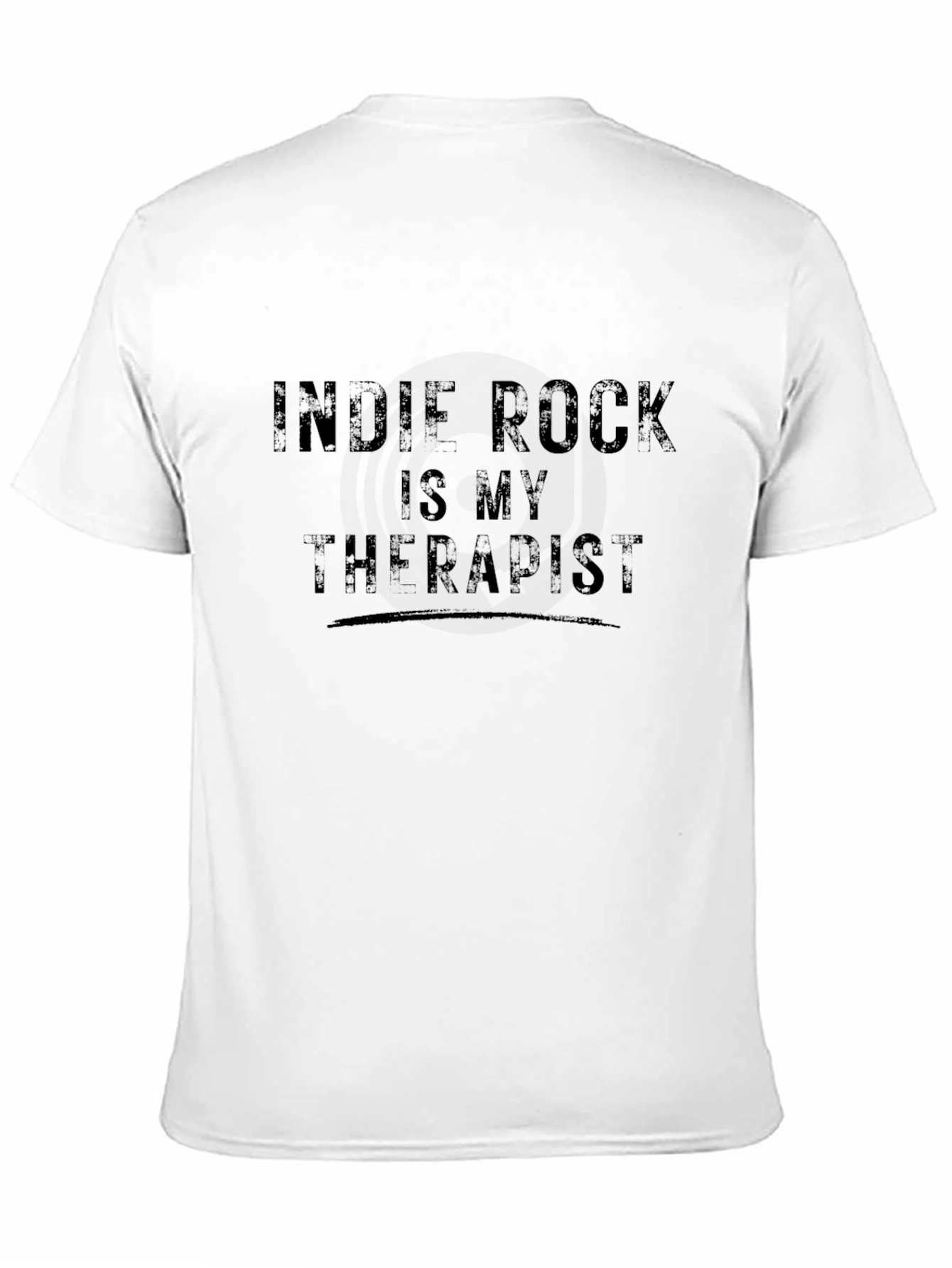 Black Indie Rock Is My Therapist Black Tee Shirt view 11
