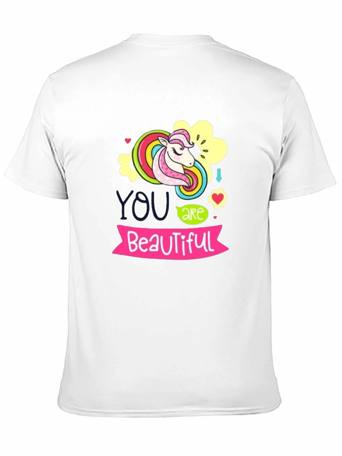 Black Unicorn "You are Beautiful" Black T-Shirt view 11