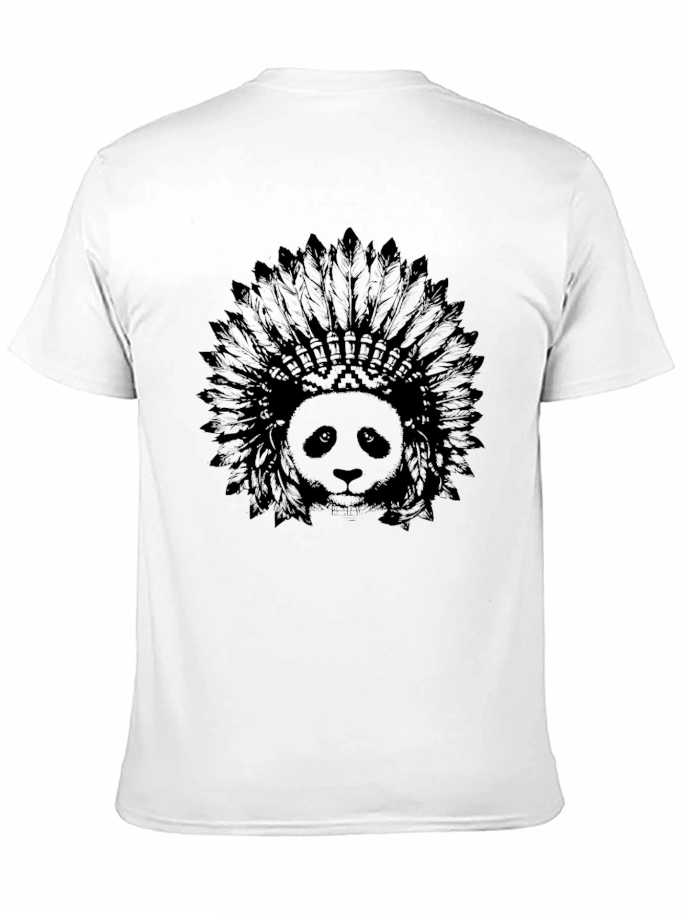 Black Panda Headdress Graphic Black T-Shirt view 11