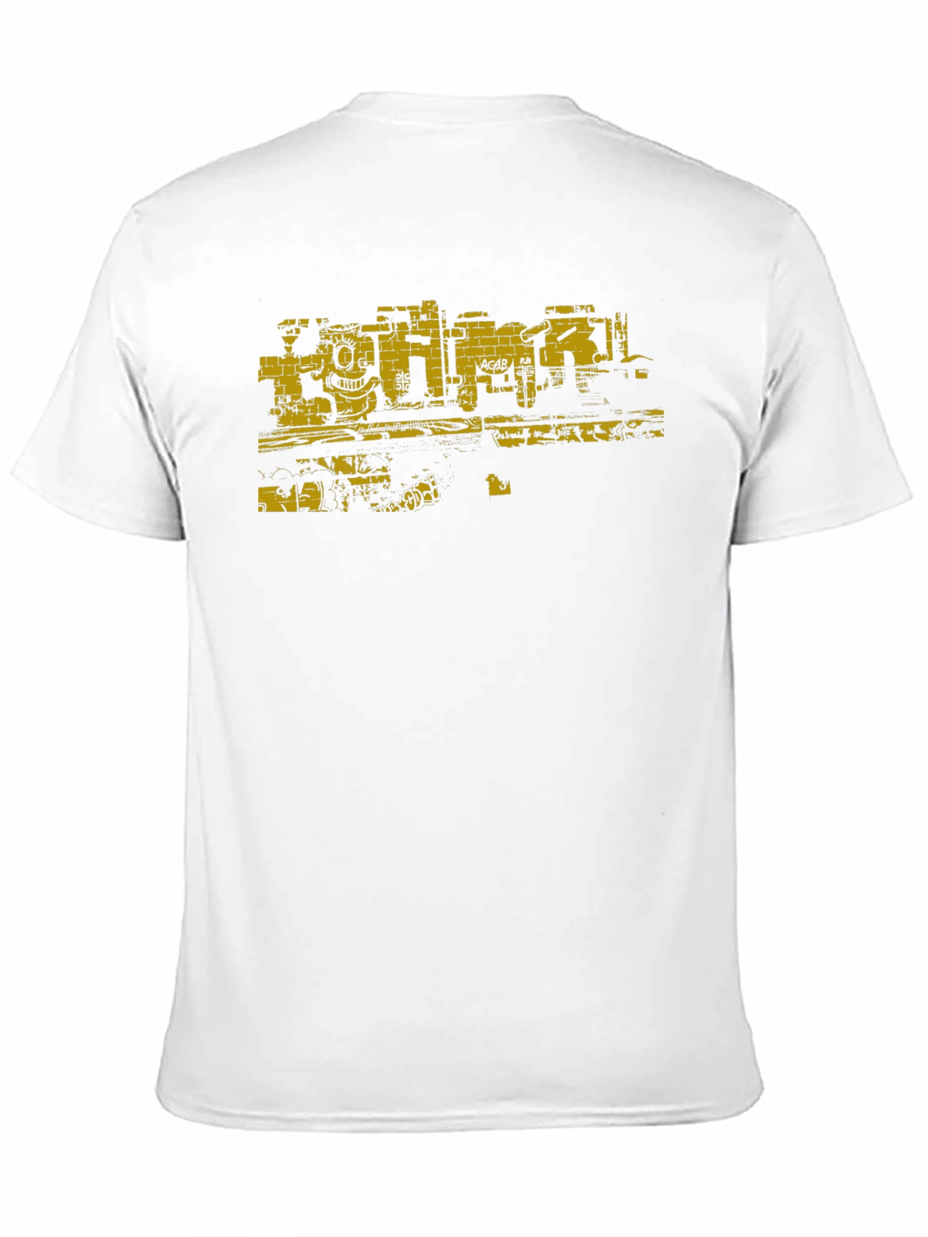 Black Graphic Tee: Graffiti Wall Art Print - Black view 11