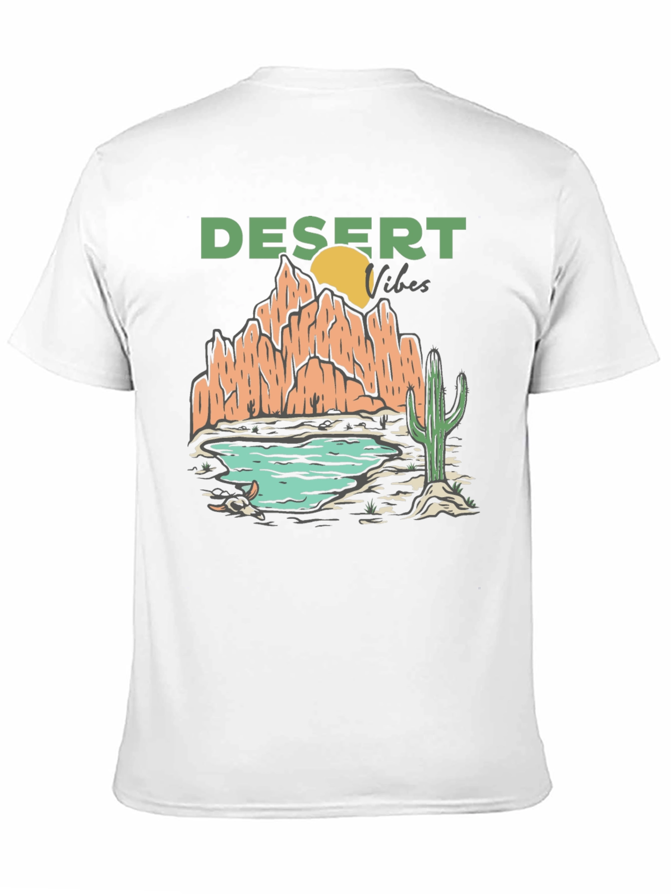 Black Desert Vibes Graphic T-Shirt - Black Cotton Tee view 11