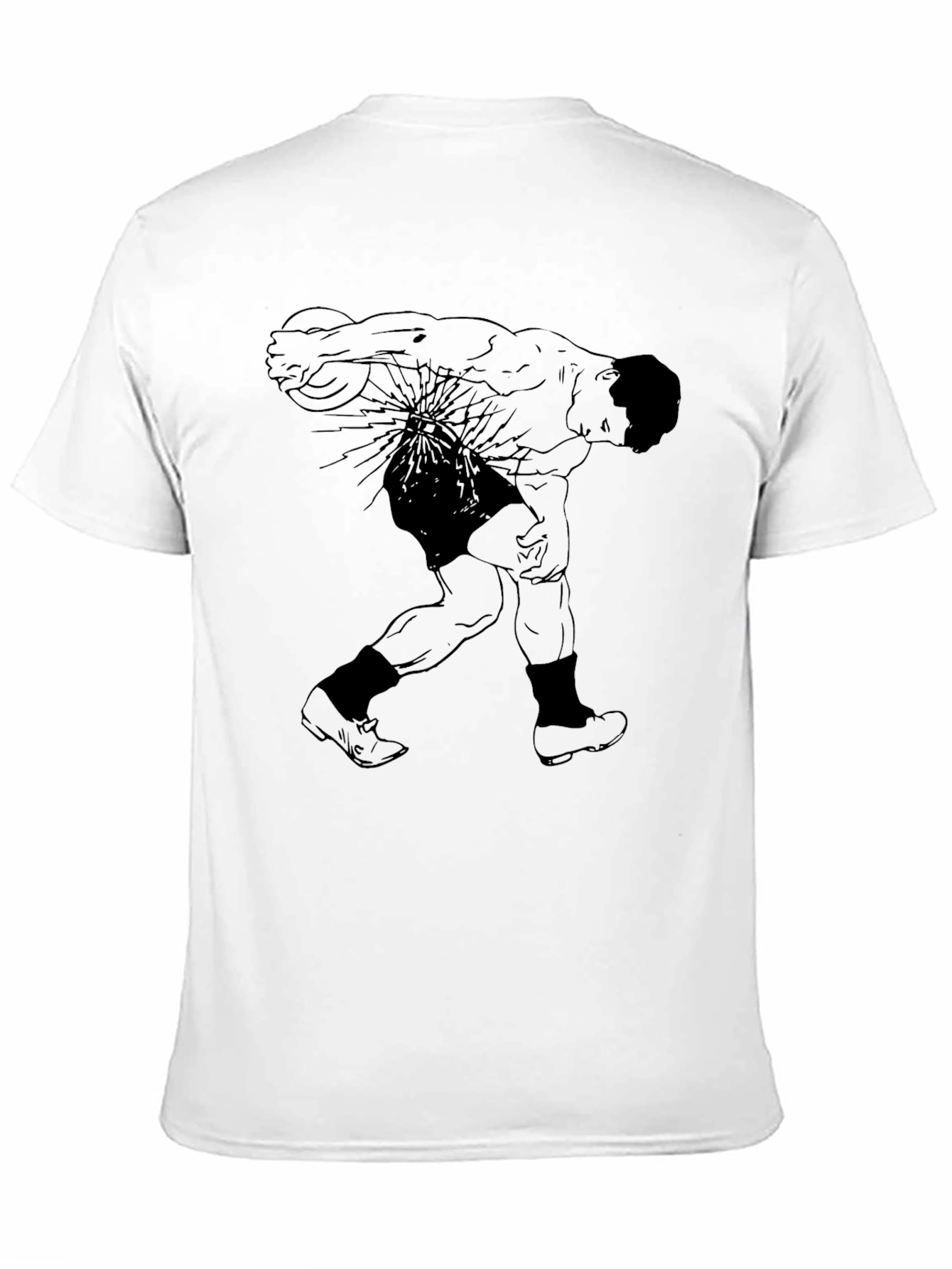 Black Graphic T-Shirt: Retro Athlete Design view 11