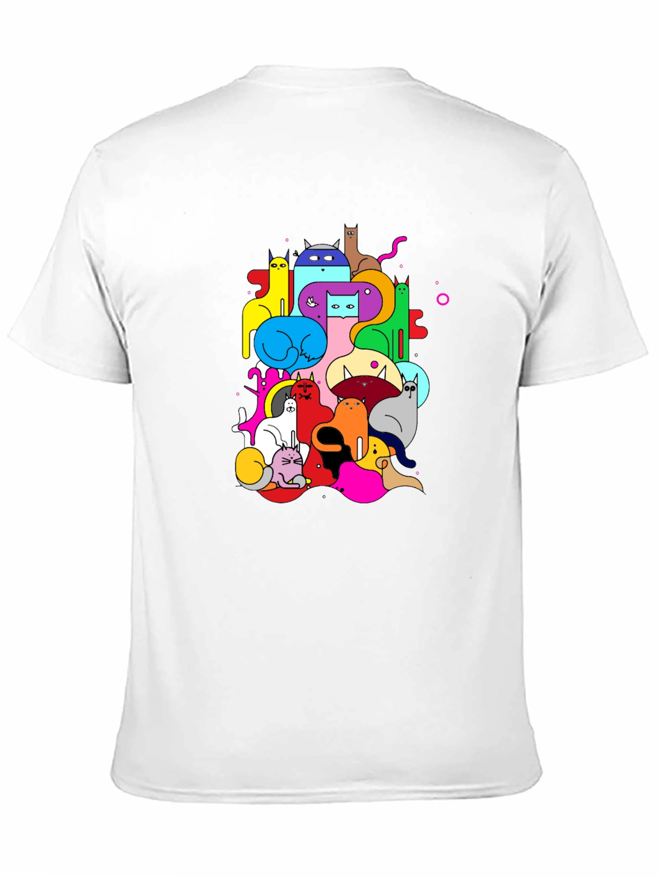 Black Colorful Cats Graphic Tee view 11