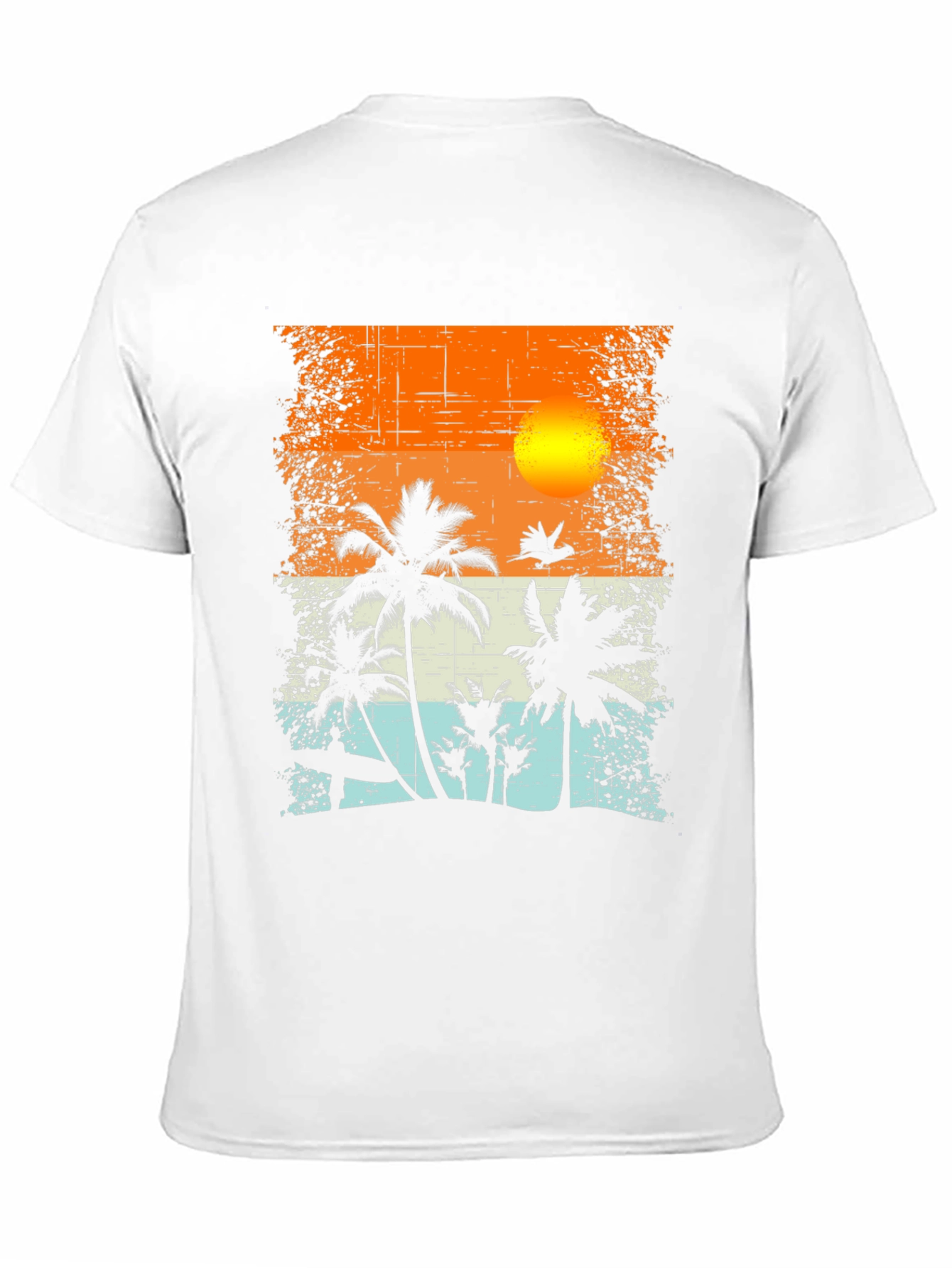 Black Tropical Sunset Graphic T-Shirt view 11