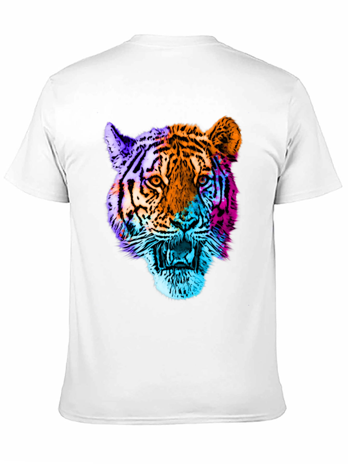 Black Vibrant Tiger Graphic T-Shirt view 11