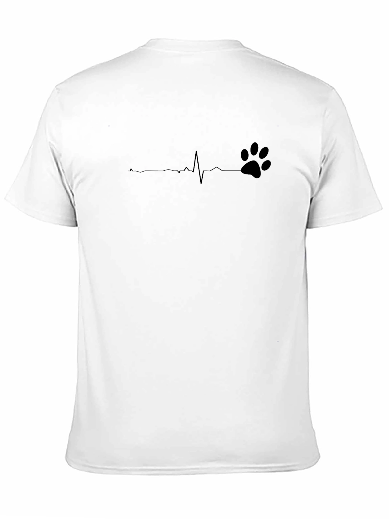 Black Heartbeat Paw Print T-Shirt view 11