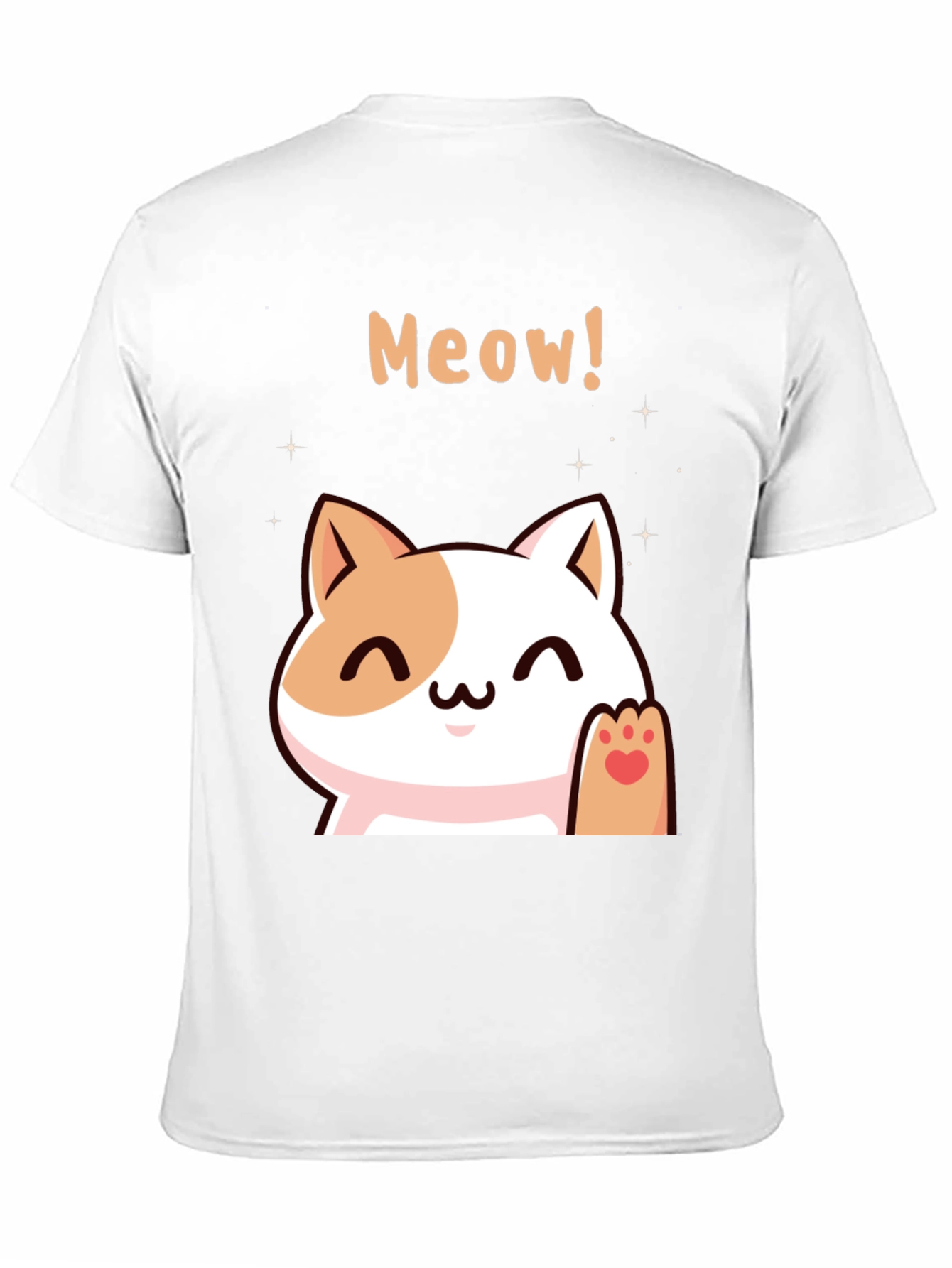 Black Cute Meow Cat Black T-Shirt view 11