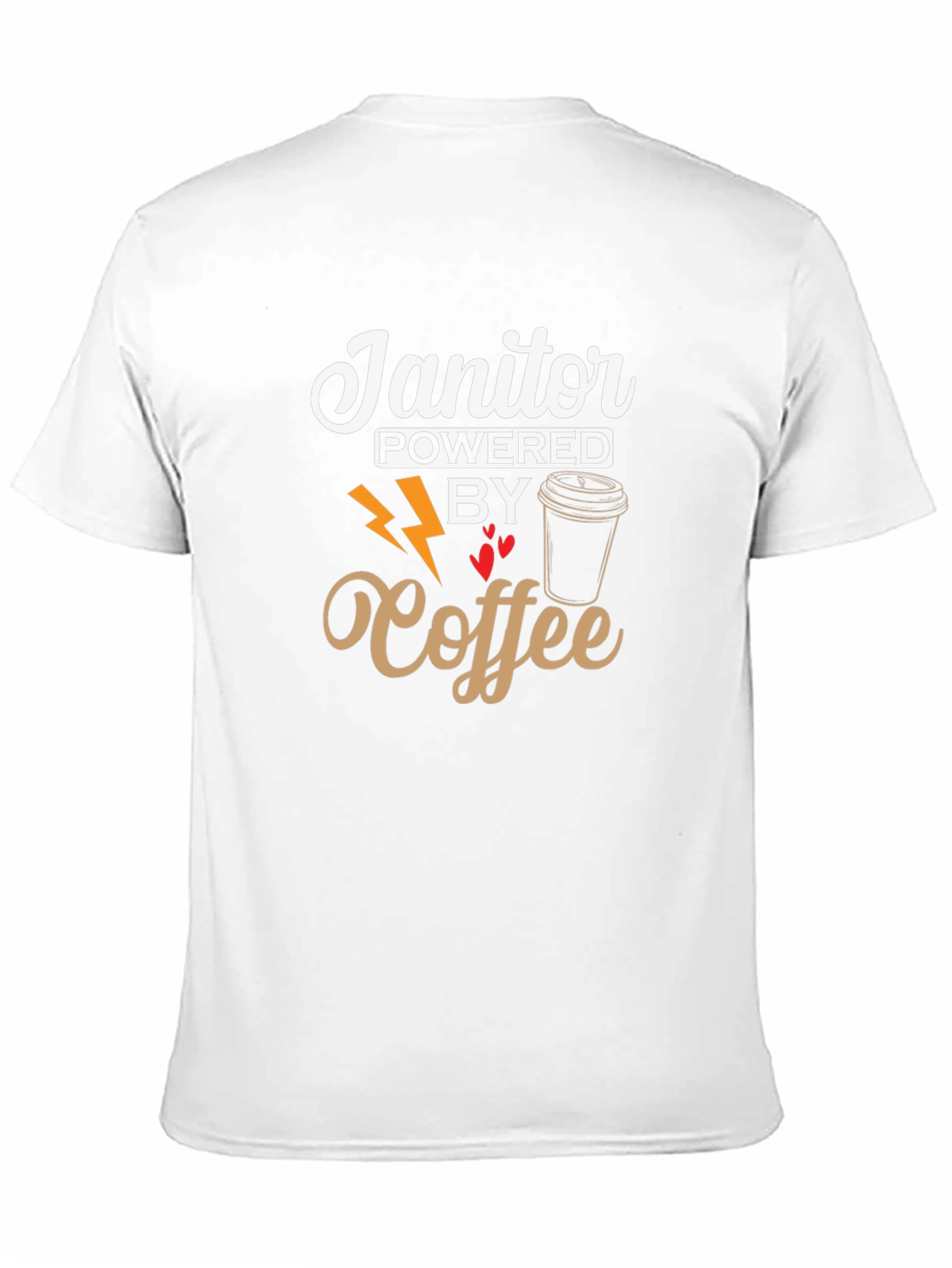 Black Janitor Powered By Coffee Black T-Shirt view 11
