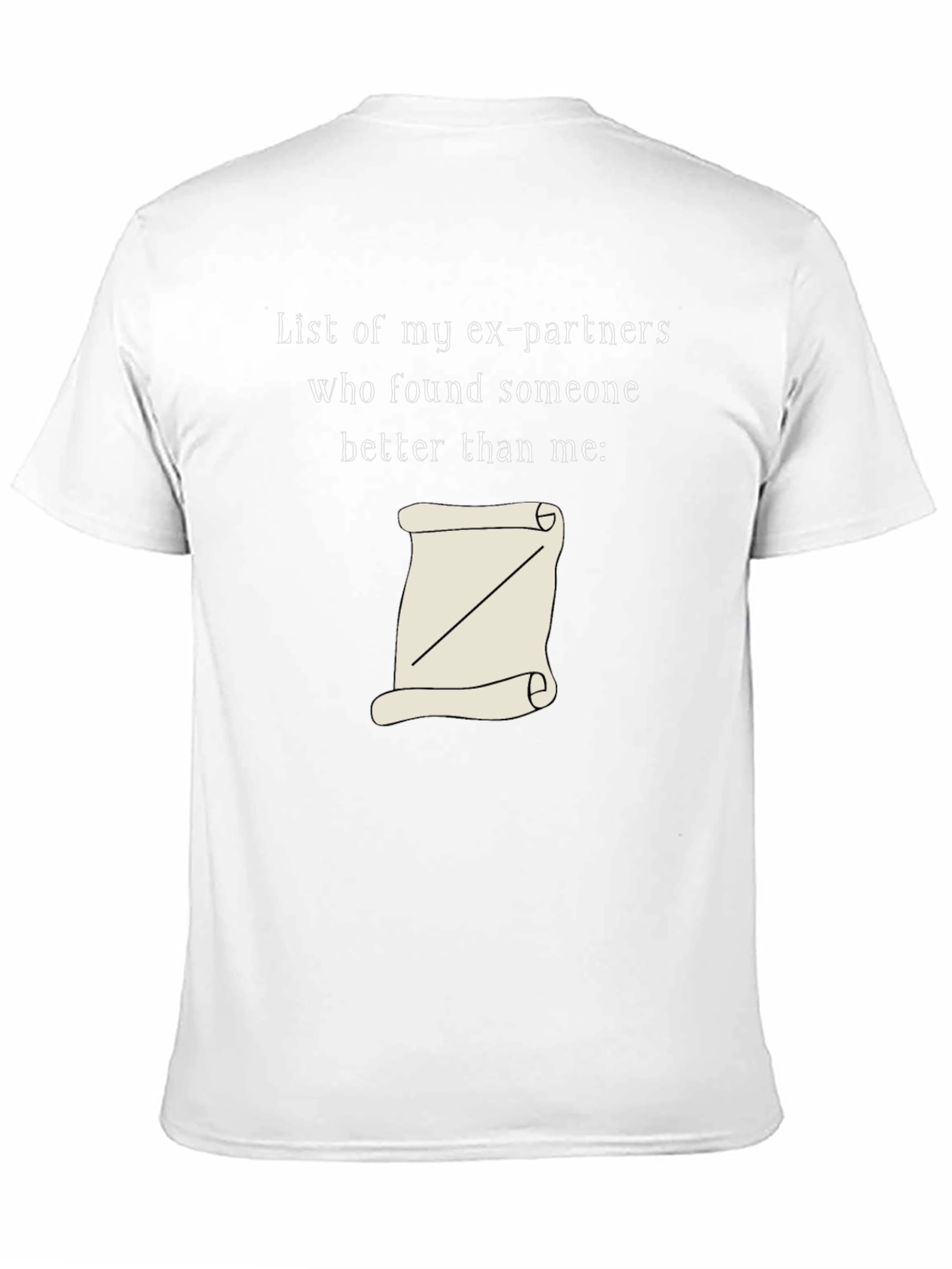 Black Humorous Ex-Partner List T-Shirt - Blank Scroll view 11
