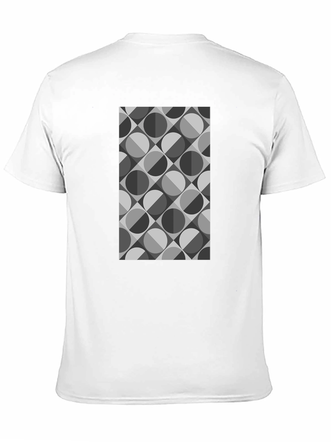 Black Geometric Retro Pattern Black T-Shirt view 11