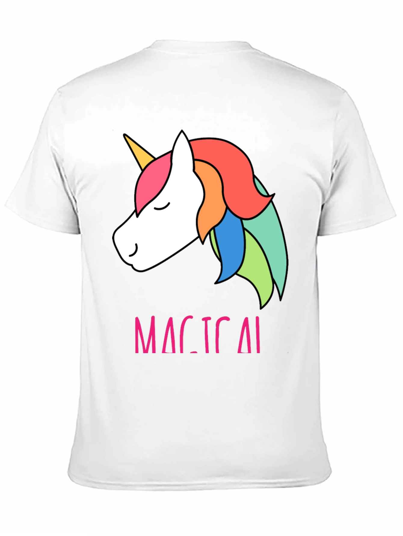 Black Magical Unicorn T-Shirt - Cute Rainbow Design view 11