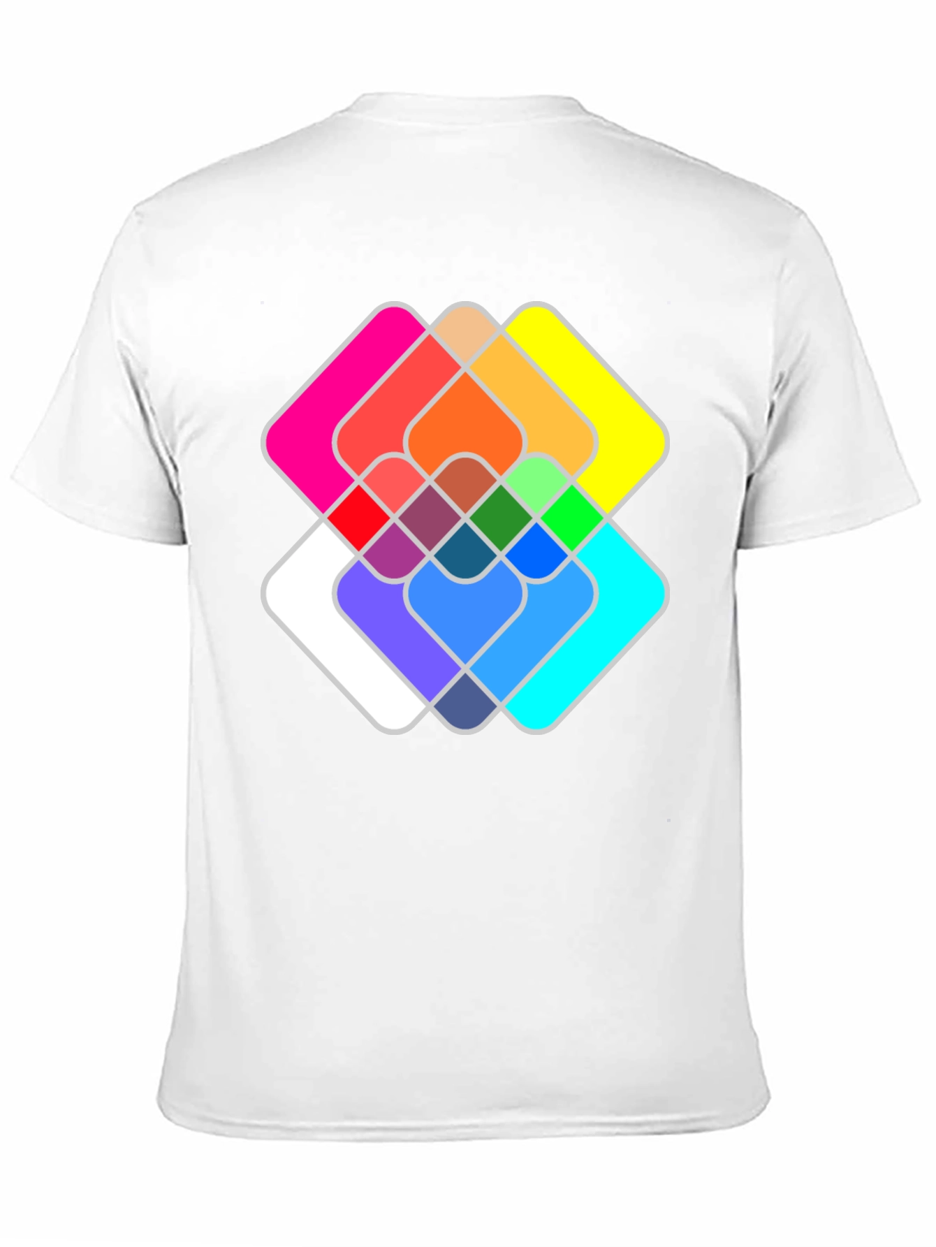 Black Colorful Abstract Graphic Black T-Shirt view 11