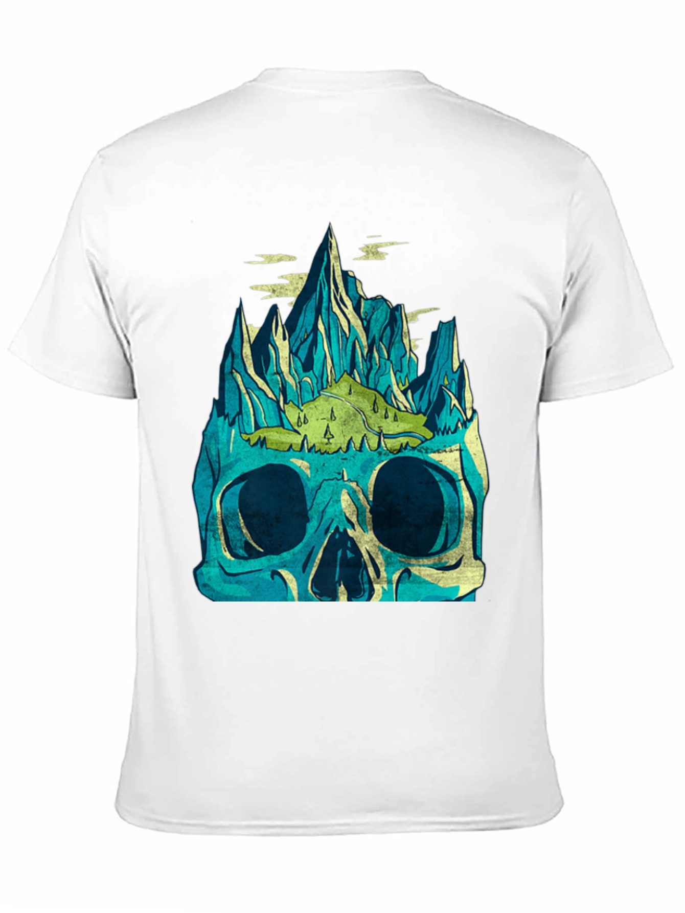 Black Skull Mountain Graphic Tee - Men's Black T-Shirt view 11