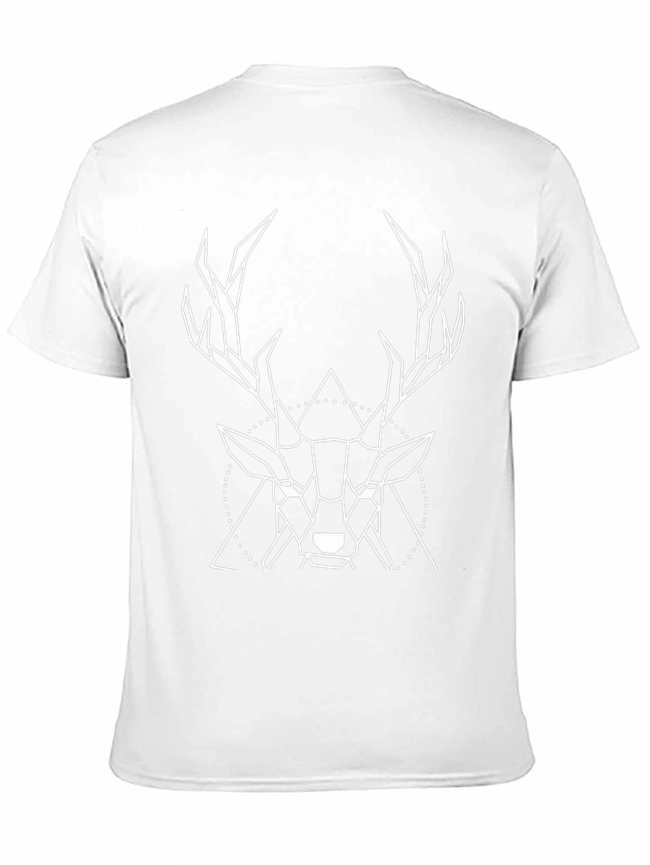 Black Geometric Deer Graphic Tee - Black Cotton T-Shirt view 11
