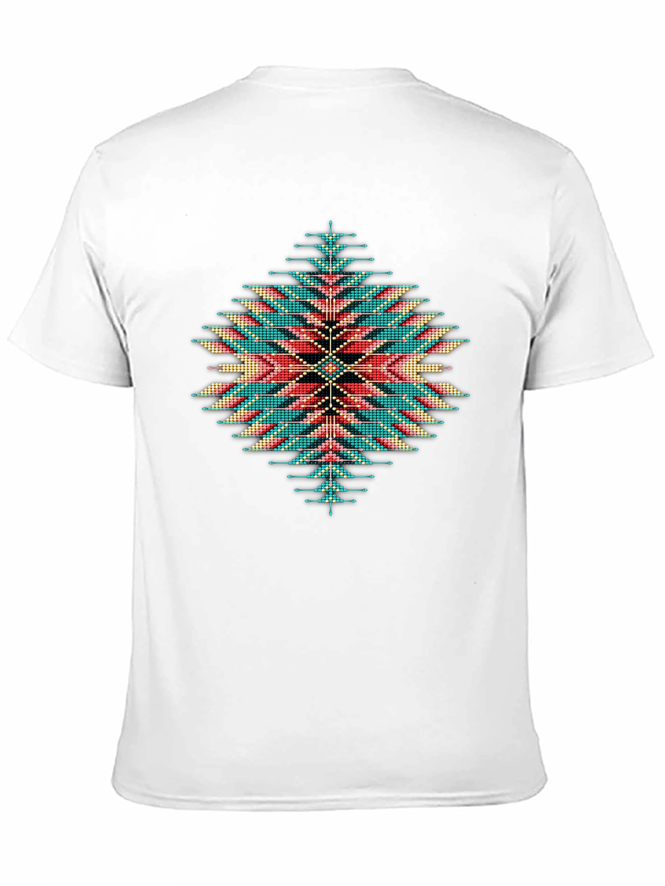 Black Aztec Geometric Pattern T-Shirt view 11